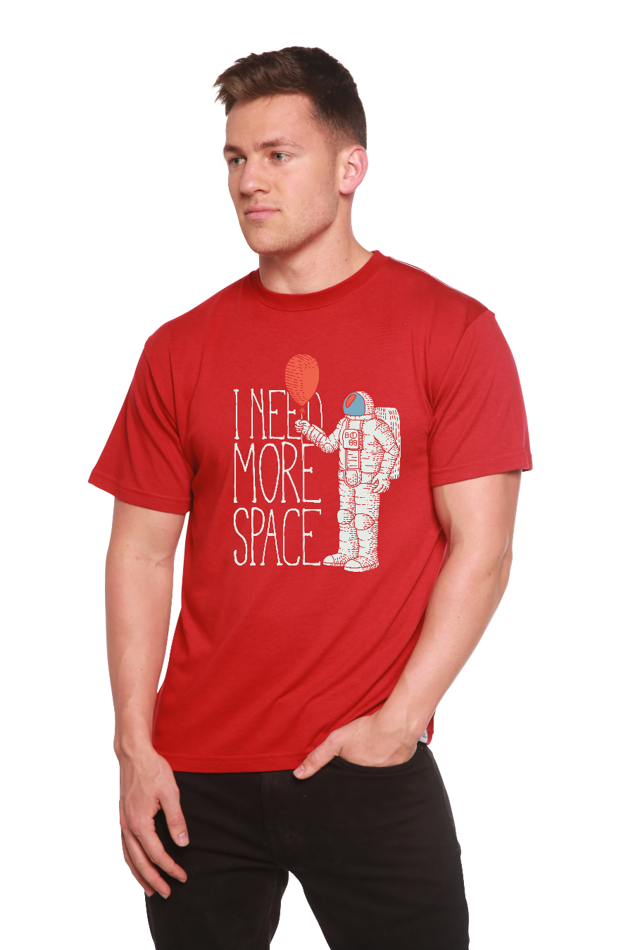 Necesito más espacio Camiseta gráfica de manga corta para hombre de bambú viscosa/algodón orgánico
