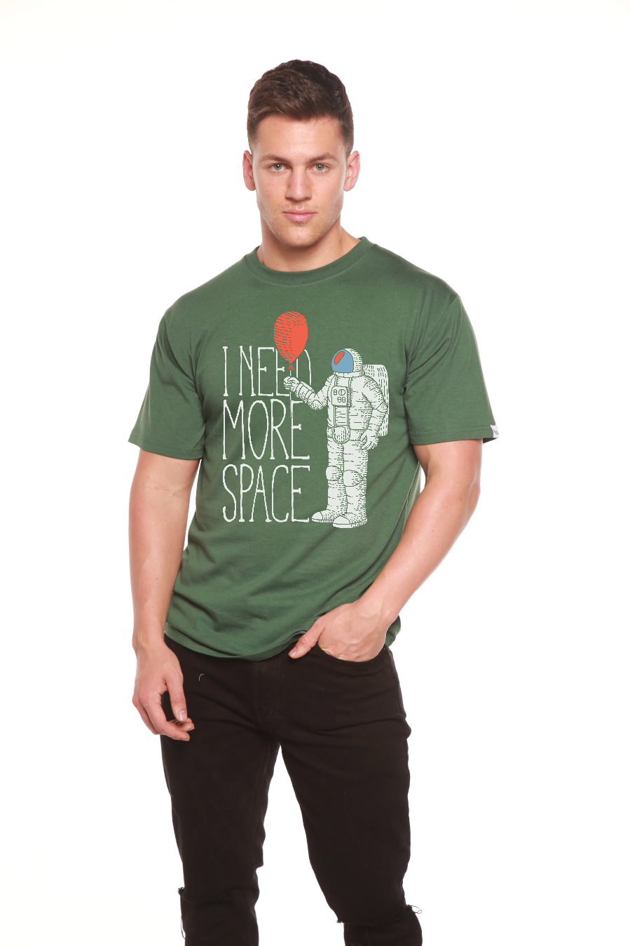 Necesito más espacio Camiseta gráfica de manga corta para hombre de bambú viscosa/algodón orgánico