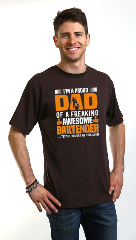 Camiseta gráfica de manga corta de bambú/algodón orgánico para hombre "Soy un papá orgulloso"