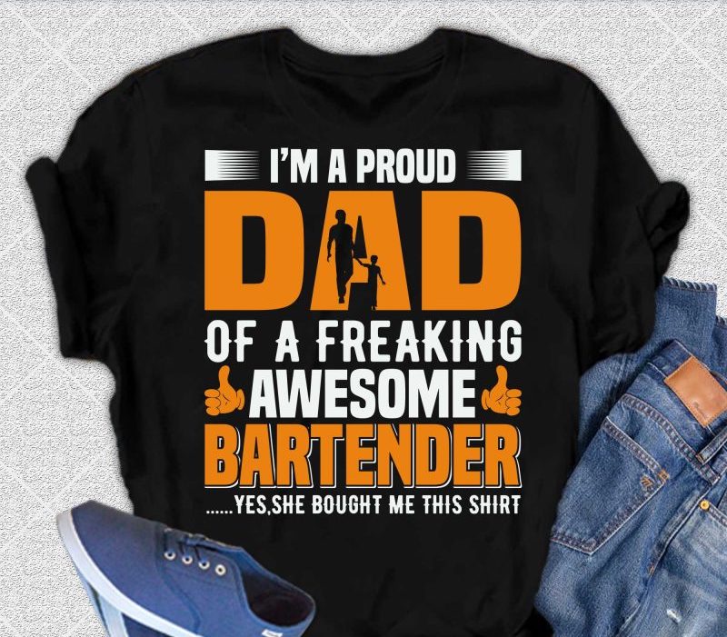 Camiseta gráfica de manga corta de bambú/algodón orgánico para hombre "Soy un papá orgulloso"