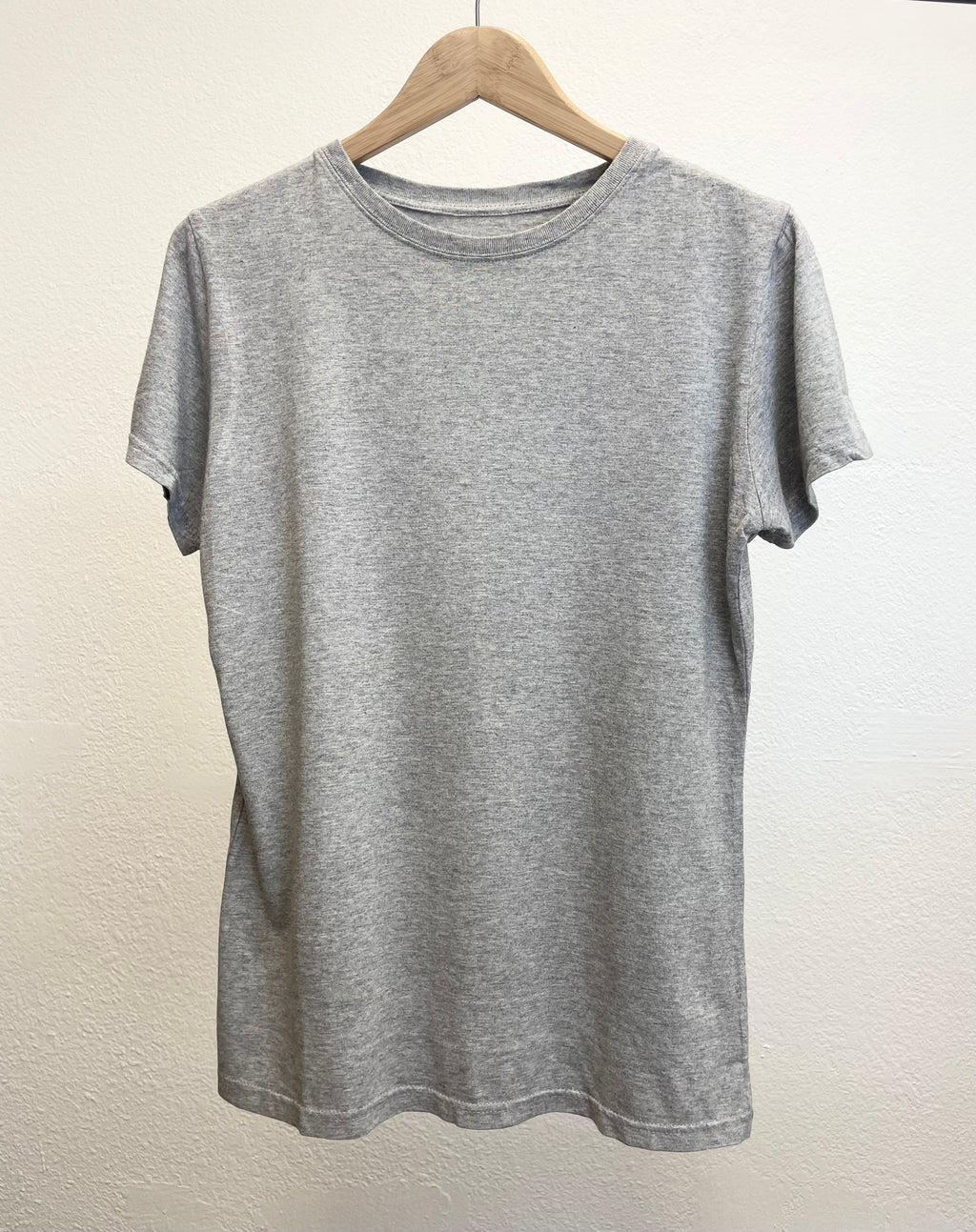 Camiseta de manga corta y cuello redondo para mujer de bambú/algodón de Spun Bamboo - Gris jaspeado