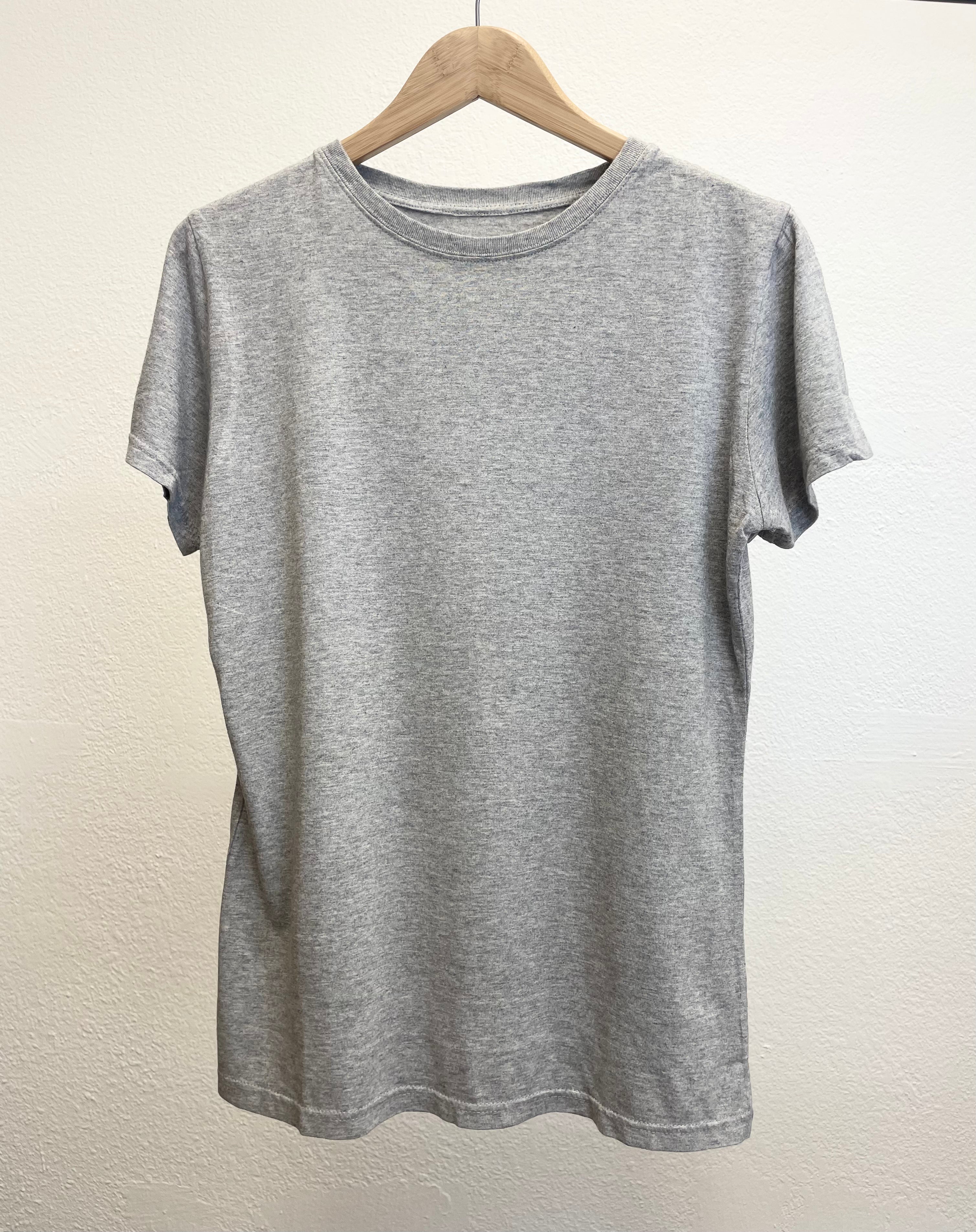 Camiseta de manga corta y cuello redondo para mujer de bambú/algodón de Spun Bamboo - Gris jaspeado