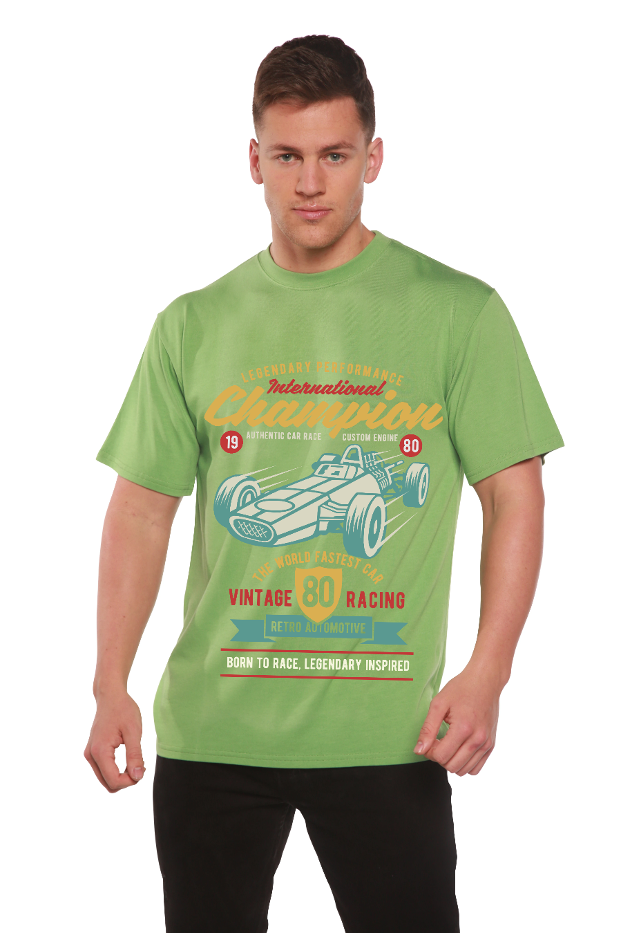 Camiseta gráfica de manga corta de bambú/algodón orgánico para hombre "International Champion"