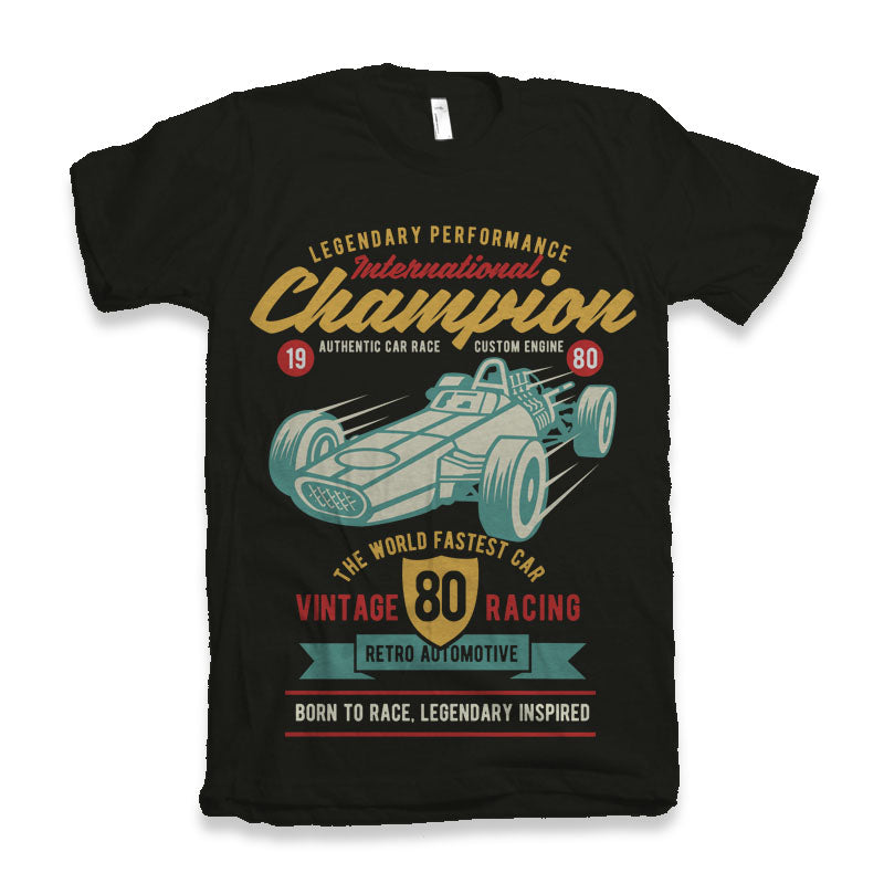 Camiseta gráfica de manga corta de bambú/algodón orgánico para hombre "International Champion"