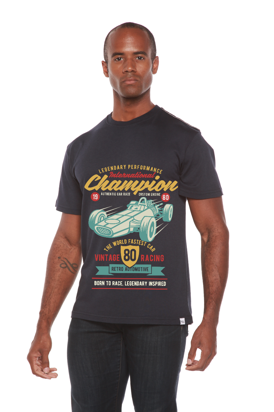 Camiseta gráfica de manga corta de bambú/algodón orgánico para hombre "International Champion"