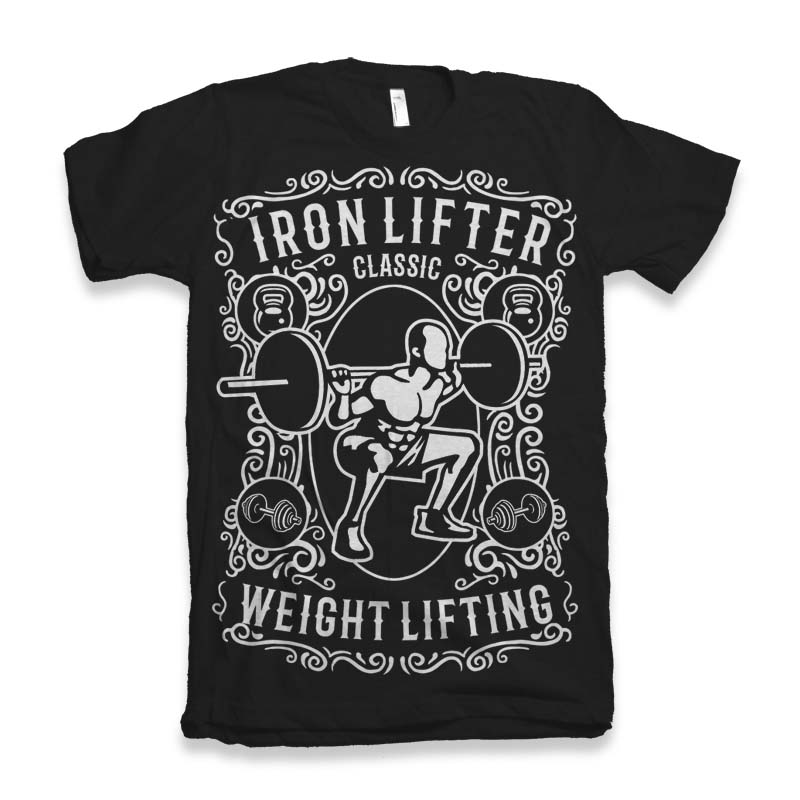 Camiseta gráfica de manga corta de viscosa de bambú/algodón orgánico Iron Lifter para hombre