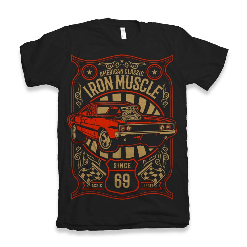Camiseta gráfica de manga corta de viscosa de bambú/algodón orgánico Iron Muscle para hombre