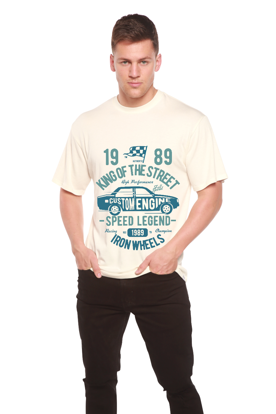 Camiseta gráfica de manga corta de bambú/algodón orgánico King Of The Street para hombre