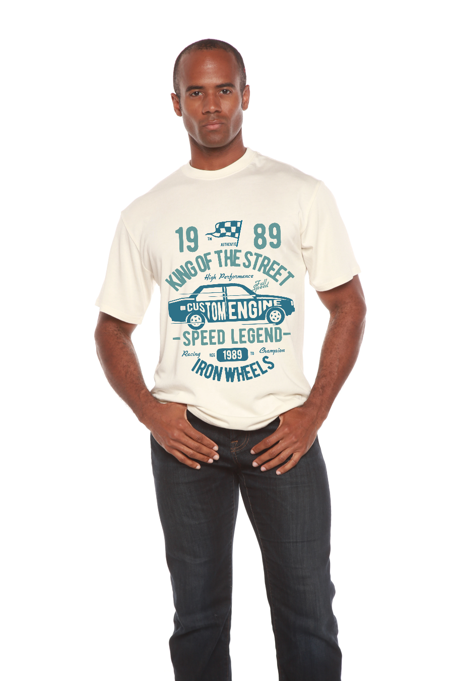 Camiseta gráfica de manga corta de bambú/algodón orgánico King Of The Street para hombre