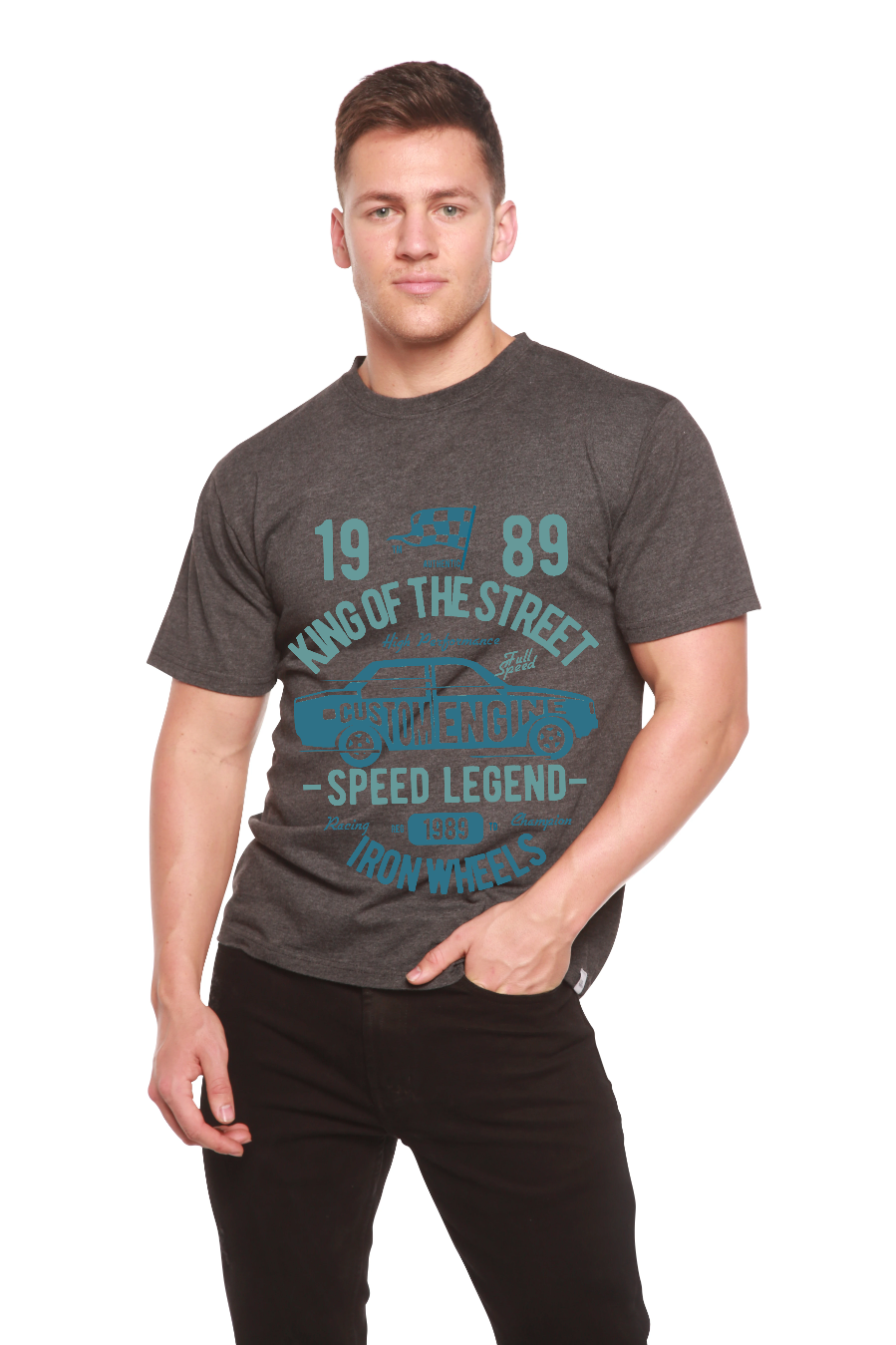 Camiseta gráfica de manga corta de bambú/algodón orgánico King Of The Street para hombre