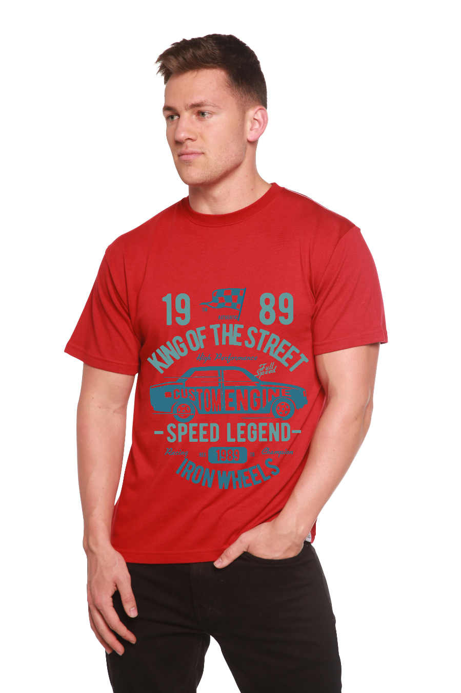 Camiseta gráfica de manga corta de bambú/algodón orgánico King Of The Street para hombre