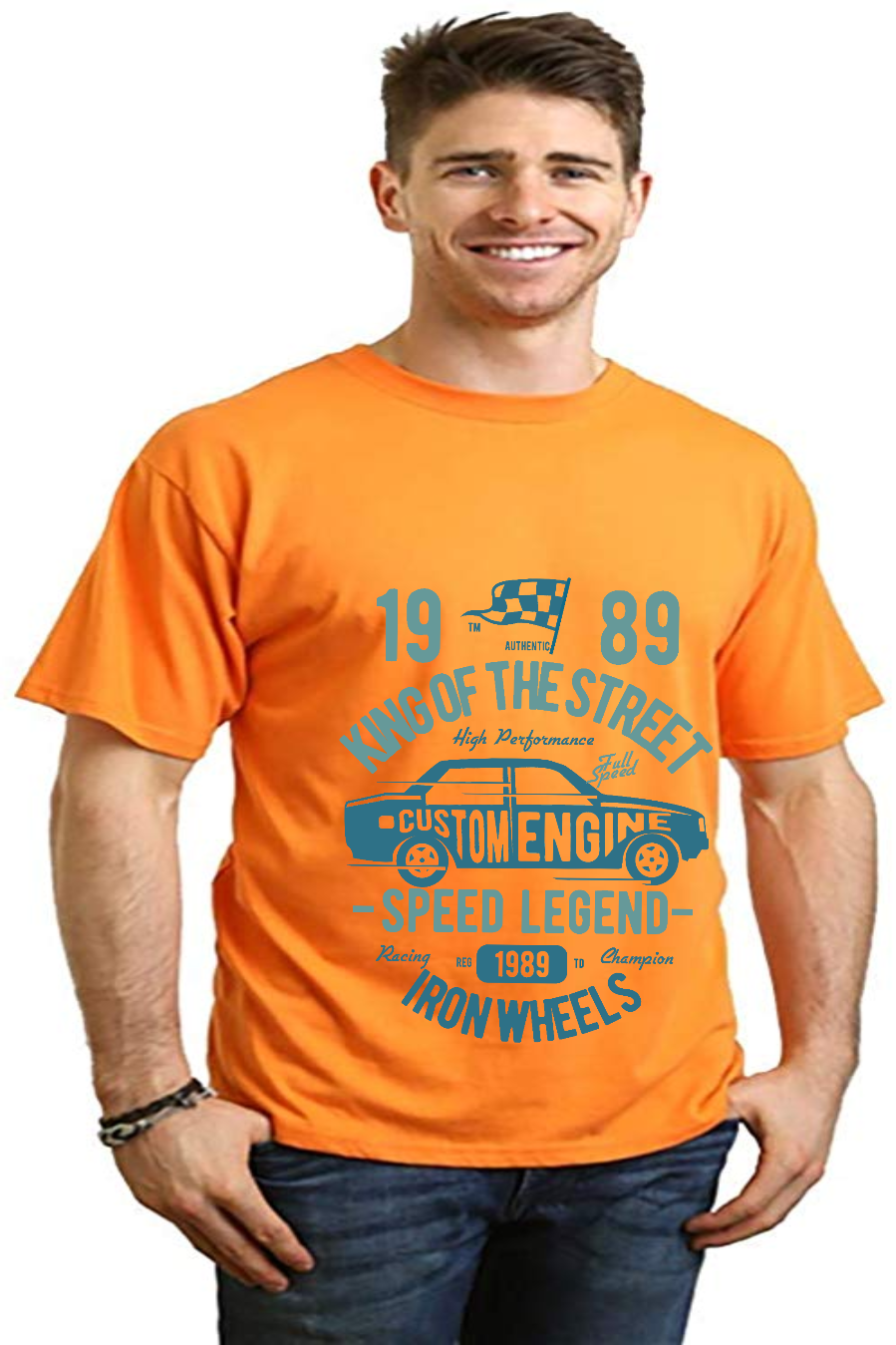 Camiseta gráfica de manga corta de bambú/algodón orgánico King Of The Street para hombre