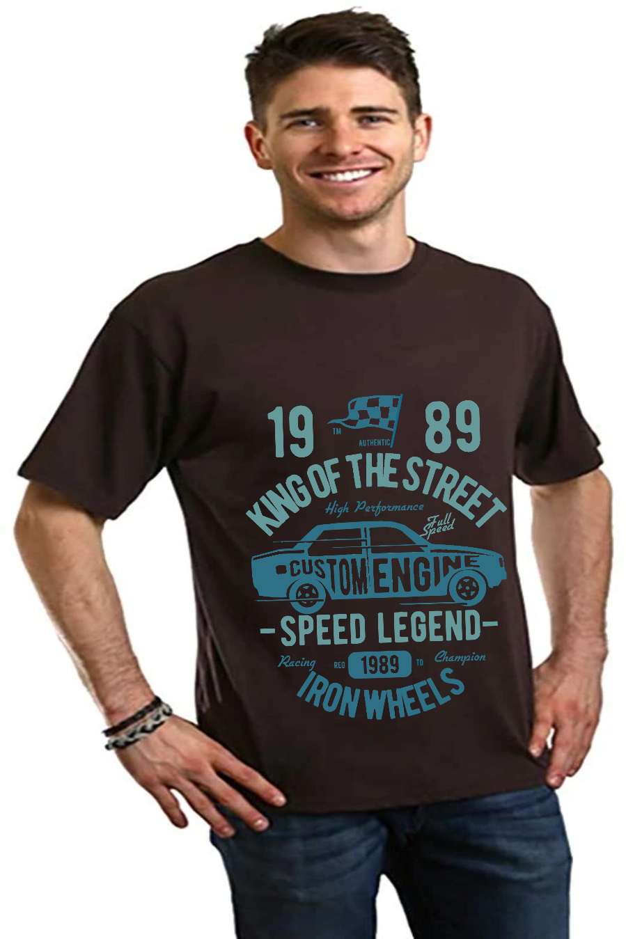 Camiseta gráfica de manga corta de bambú/algodón orgánico King Of The Street para hombre