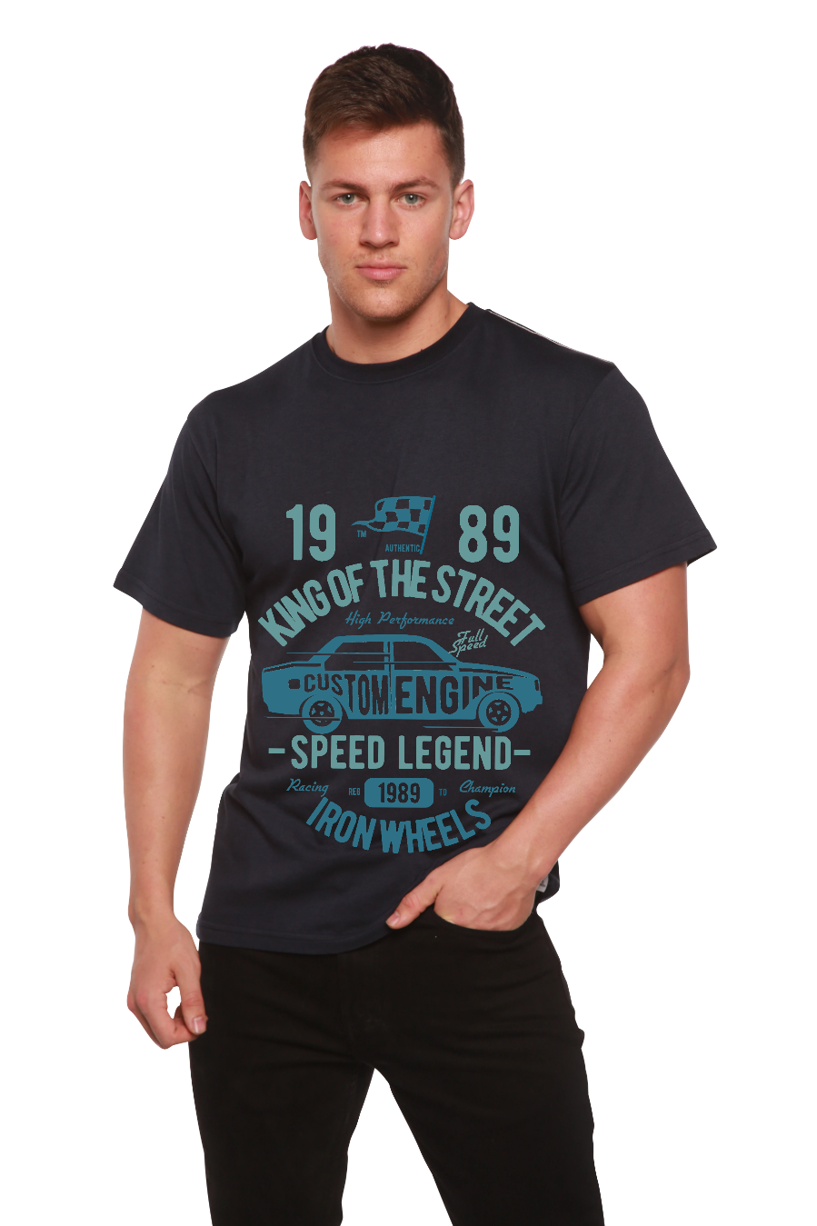 Camiseta gráfica de manga corta de bambú/algodón orgánico King Of The Street para hombre