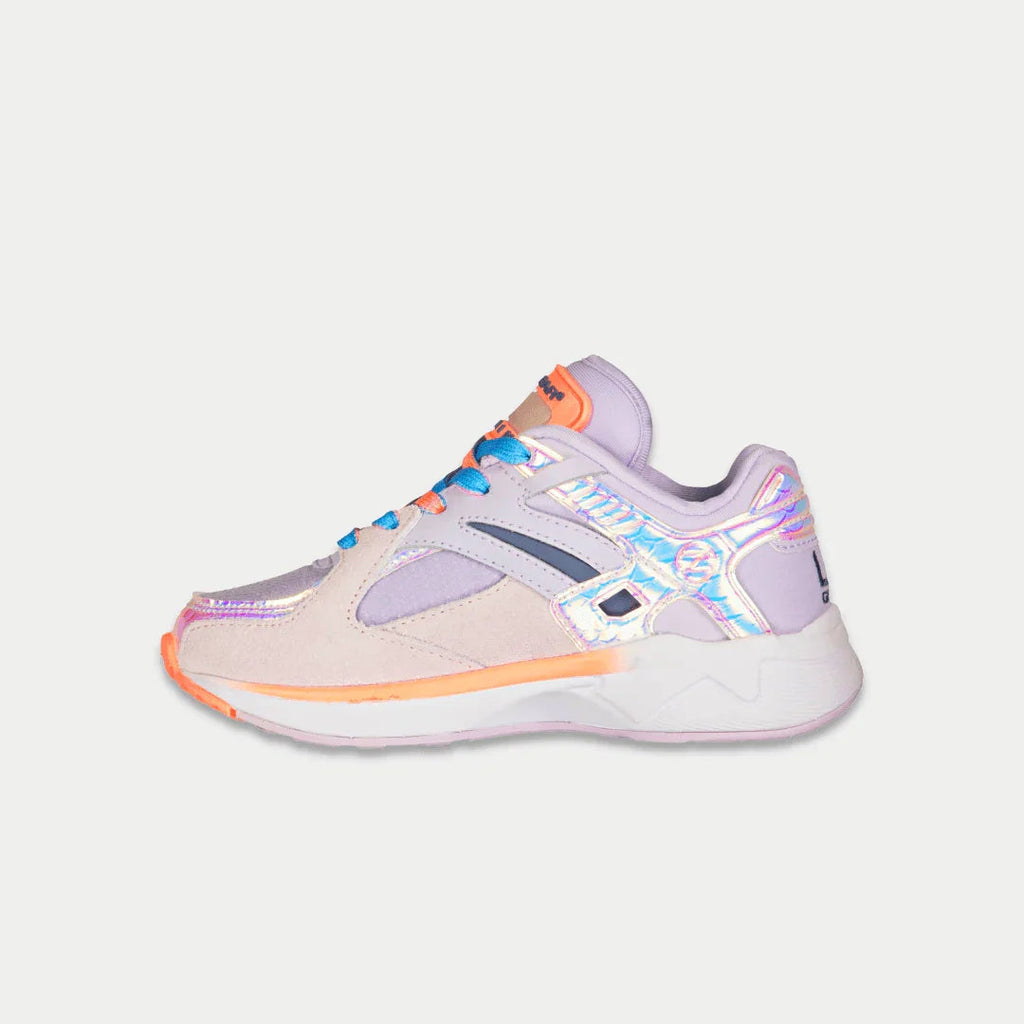 LA Gear Kids Catapult Light-Up Lowtop | Púrpura x Naranja