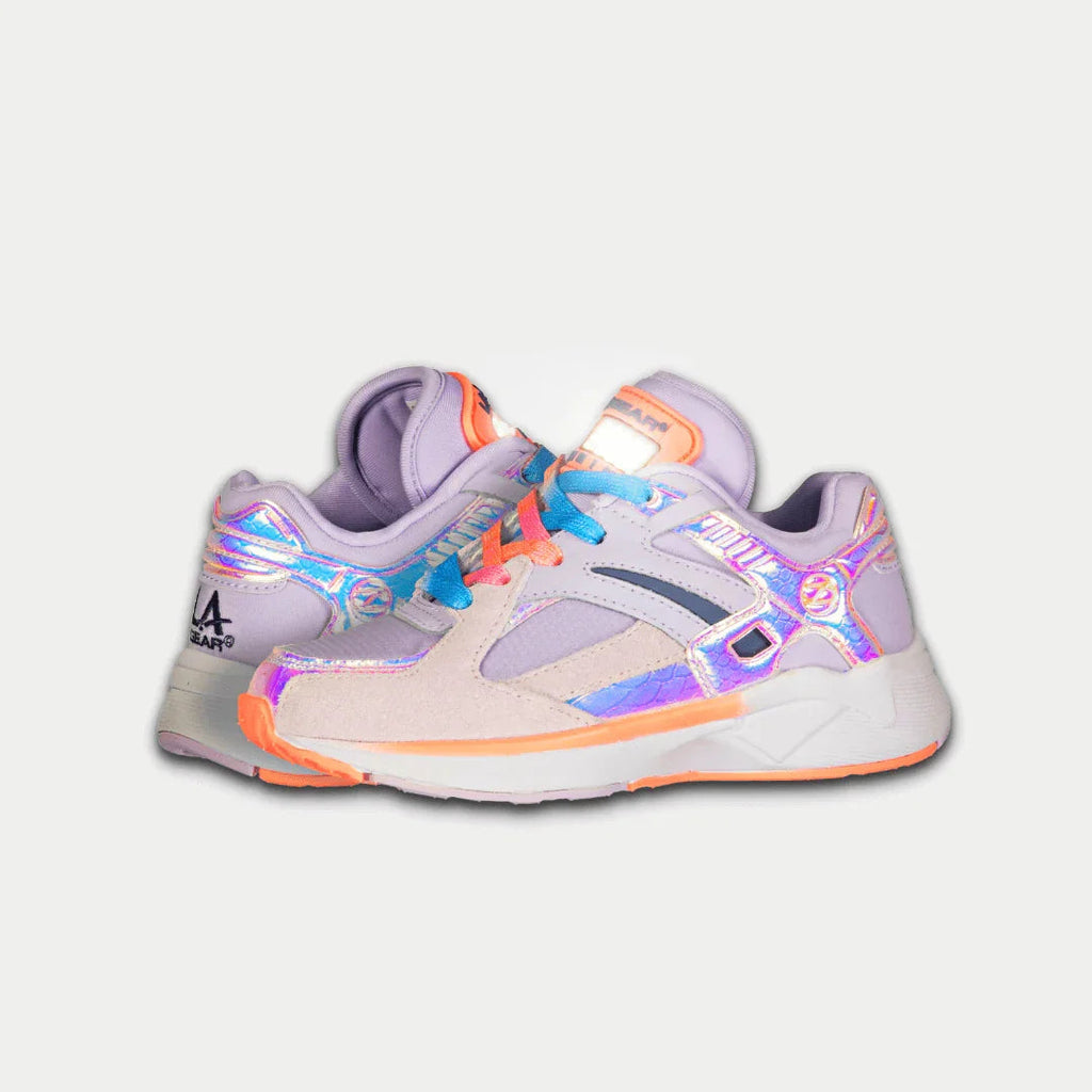LA Gear Kids Catapult Light-Up Lowtop | Púrpura x Naranja