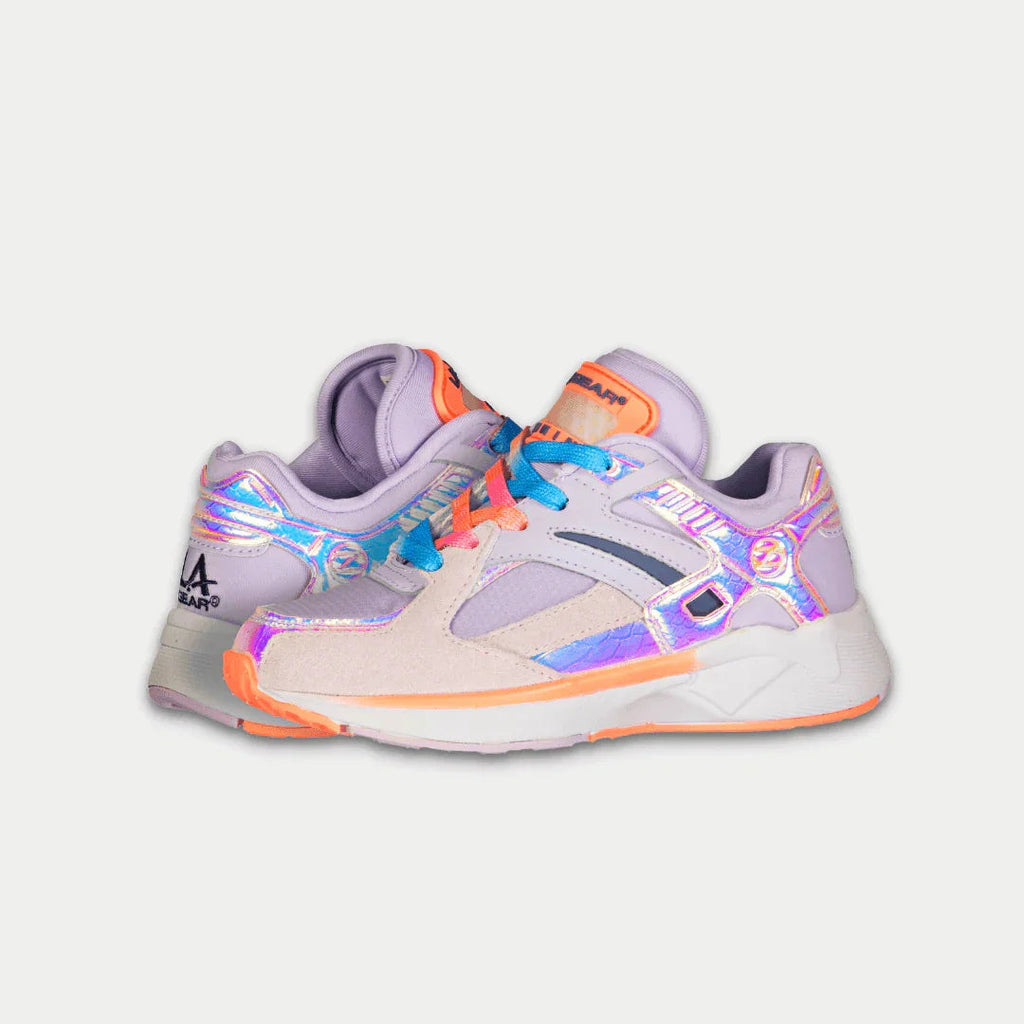 LA Gear Kids Catapult Light-Up Lowtop | Púrpura x Naranja