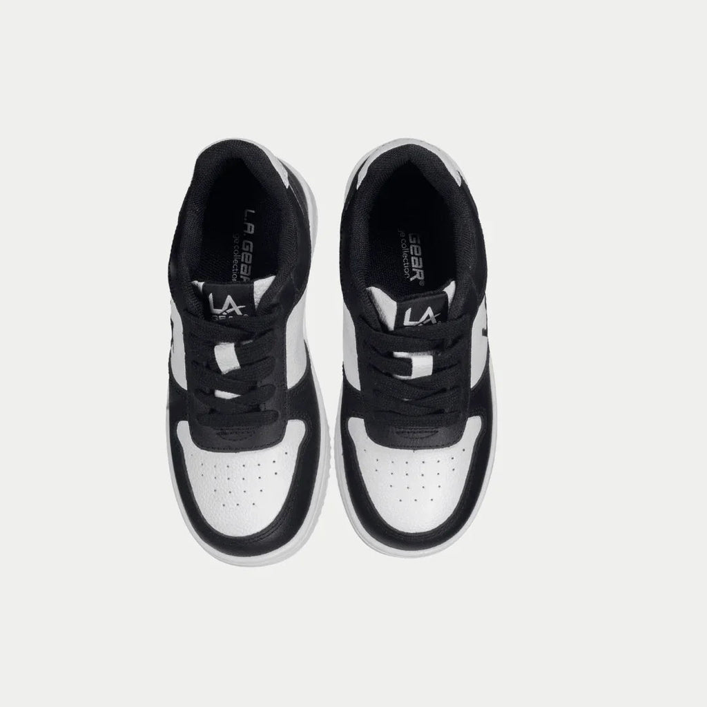 LA Gear Kids Edge Lowtop | Negro x Logotipo Blanco