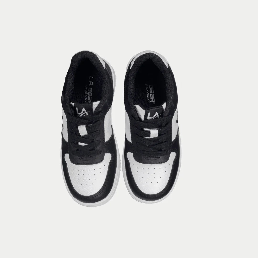 LA Gear Kids Edge Lowtop | Negro x Logotipo Blanco