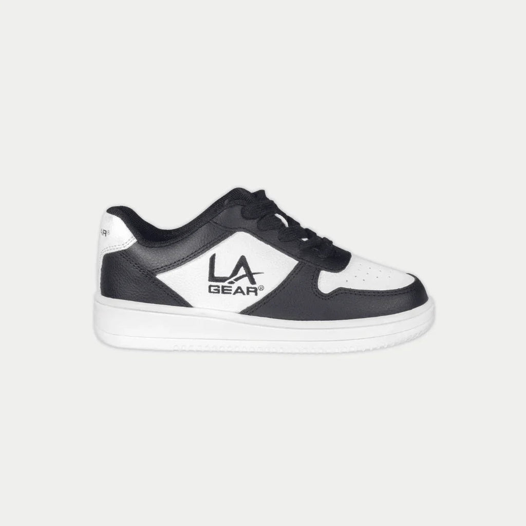 LA Gear Kids Edge Lowtop | Negro x Logotipo Blanco