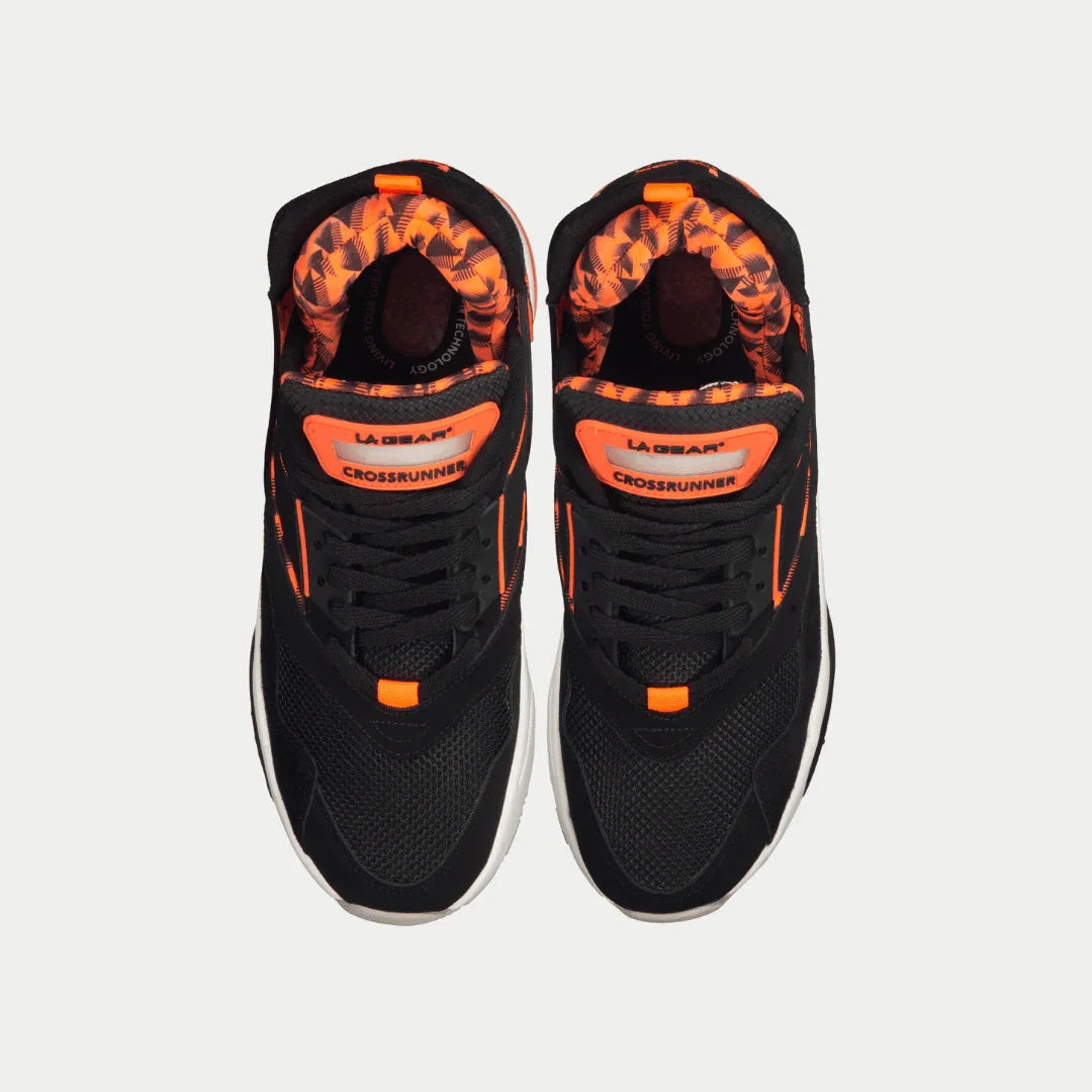 LA Gear de hombre Turbo Light-Up Mid | Negro x Rojo neón