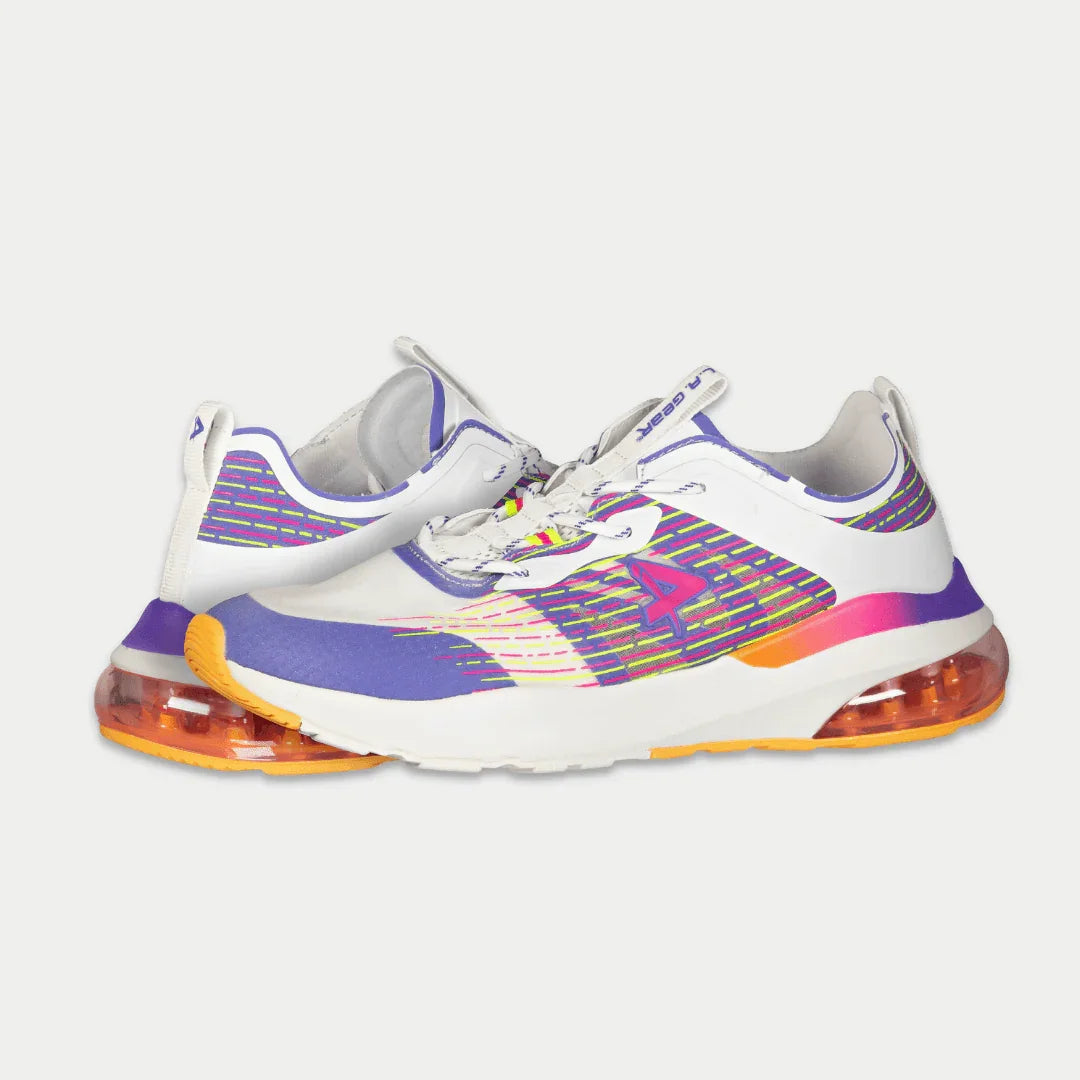 LA Gear Zapatillas Bajas Artesia de Mujer | Blanco x Morado x Naranja