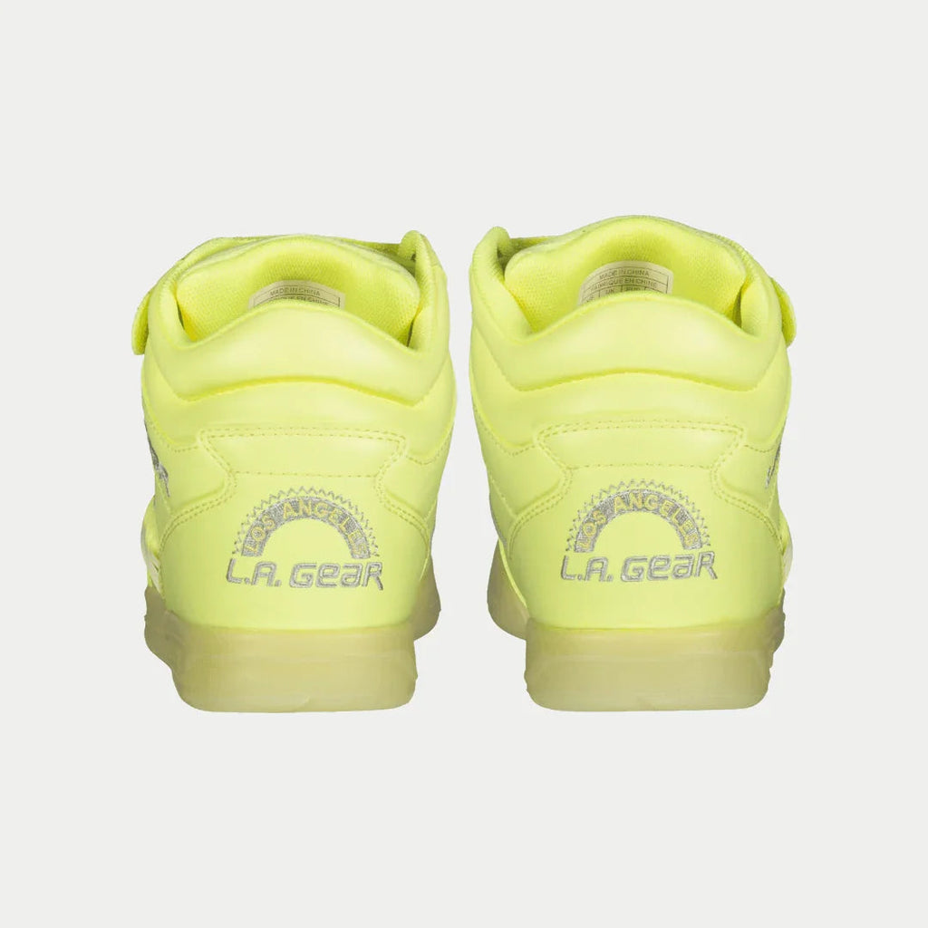 Zapatillas altas LA Gear para mujer con diseño Flame | Amarillo neón fluorescente