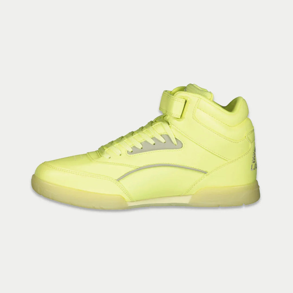 Zapatillas altas LA Gear para mujer con diseño Flame | Amarillo neón fluorescente
