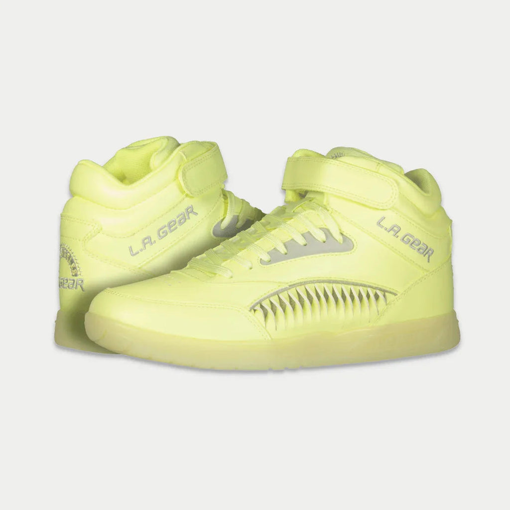 Zapatillas altas LA Gear para mujer con diseño Flame | Amarillo neón fluorescente