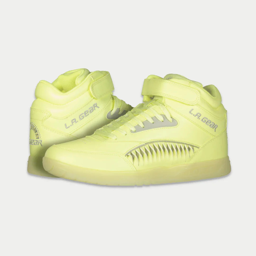 Zapatillas altas LA Gear para mujer con diseño Flame | Amarillo neón fluorescente