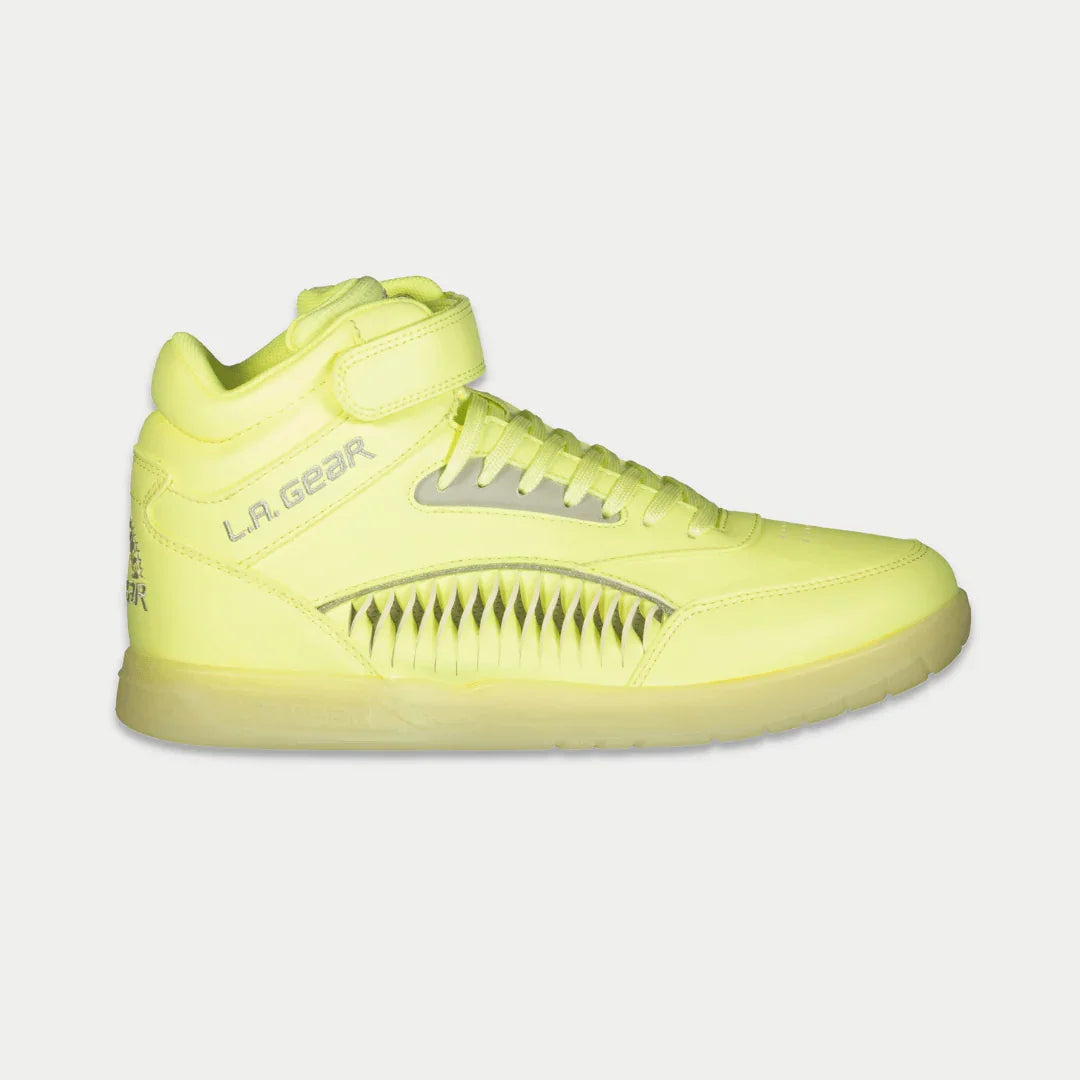 Zapatillas altas LA Gear para mujer con diseño Flame | Amarillo neón fluorescente