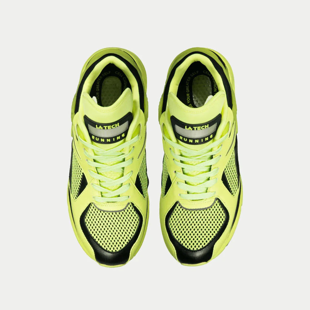 LA Gear Zapatillas Bajas con Luz para Mujer x Glow | Amarillo Neón x Negro