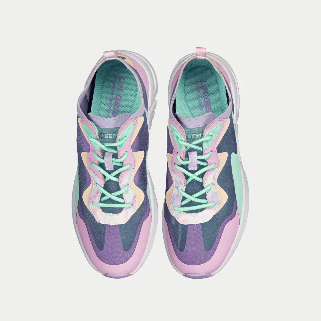 LA Gear Zapatillas Mid-City Lowtop para mujer | Lavanda x Rosa