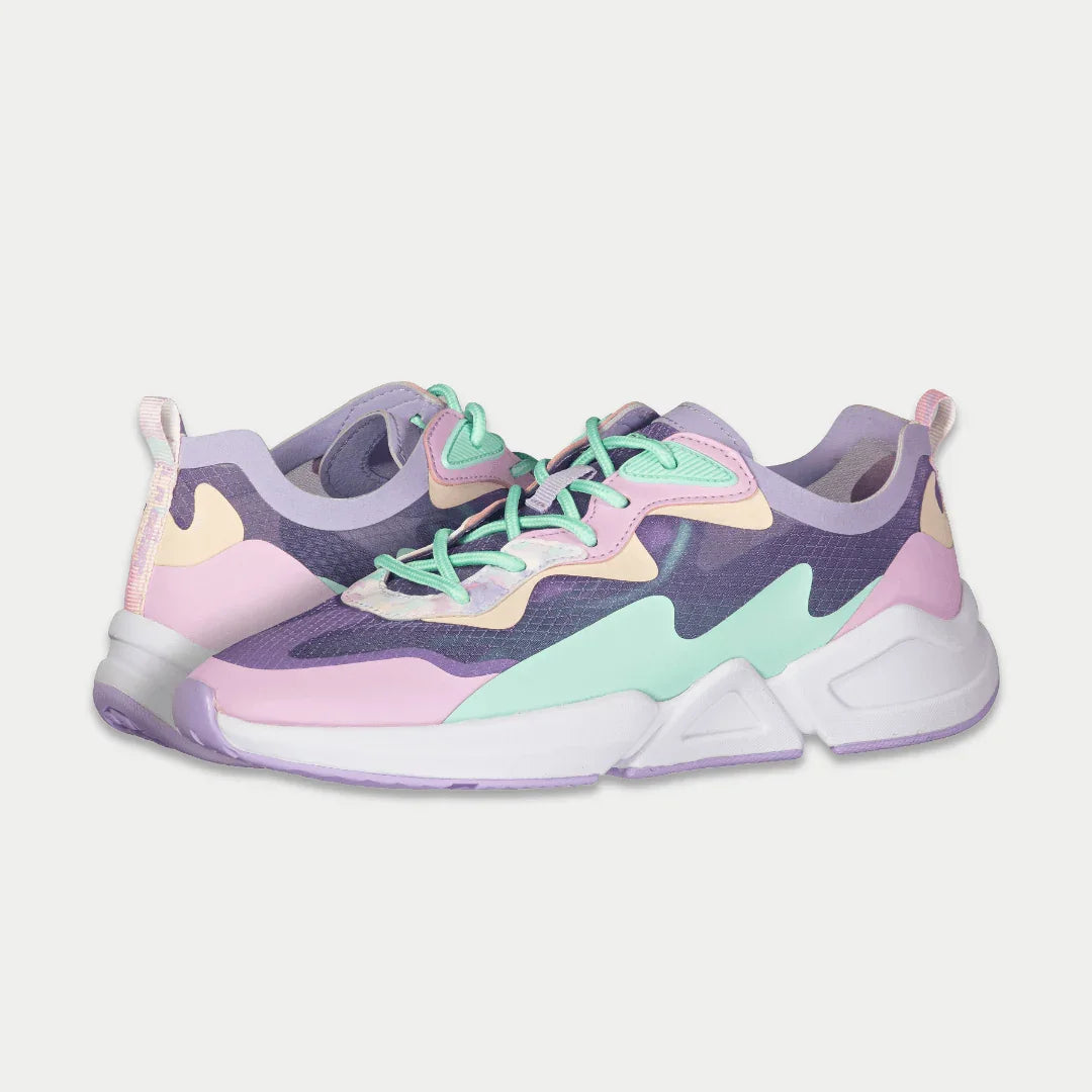 LA Gear Zapatillas Mid-City Lowtop para mujer | Lavanda x Rosa