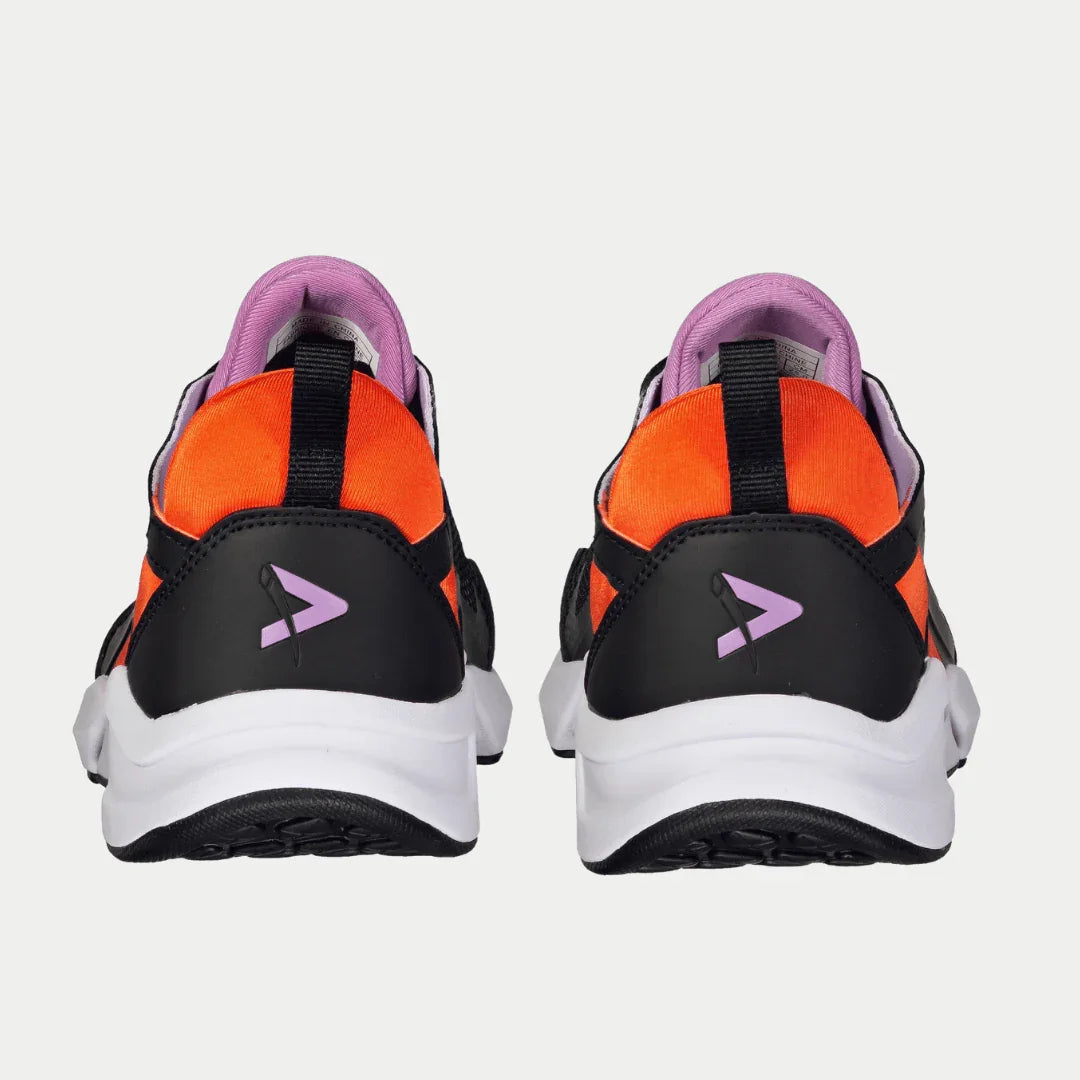 LA Gear Tarzana de caña baja para mujer | Negro con naranja