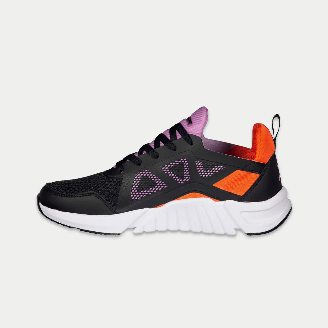 LA Gear Tarzana de caña baja para mujer | Negro con naranja
