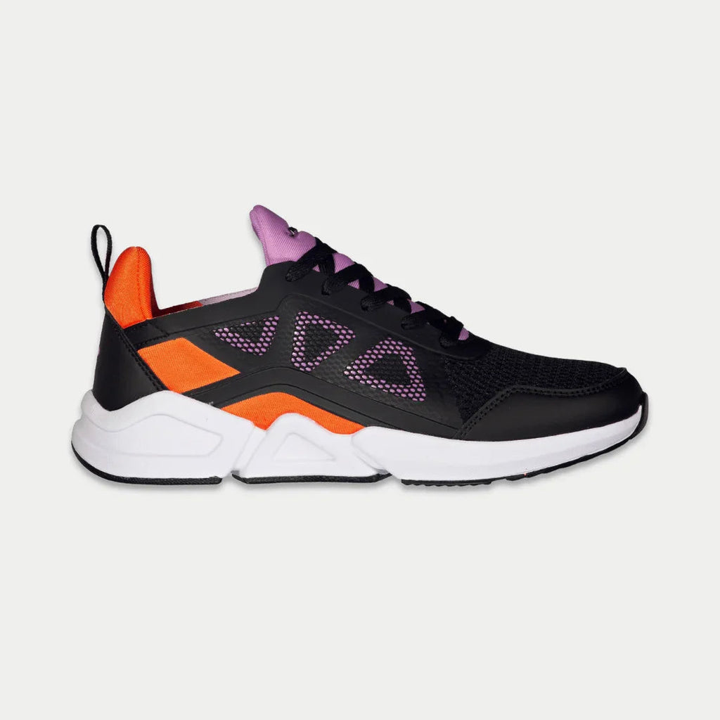 LA Gear Tarzana de caña baja para mujer | Negro con naranja