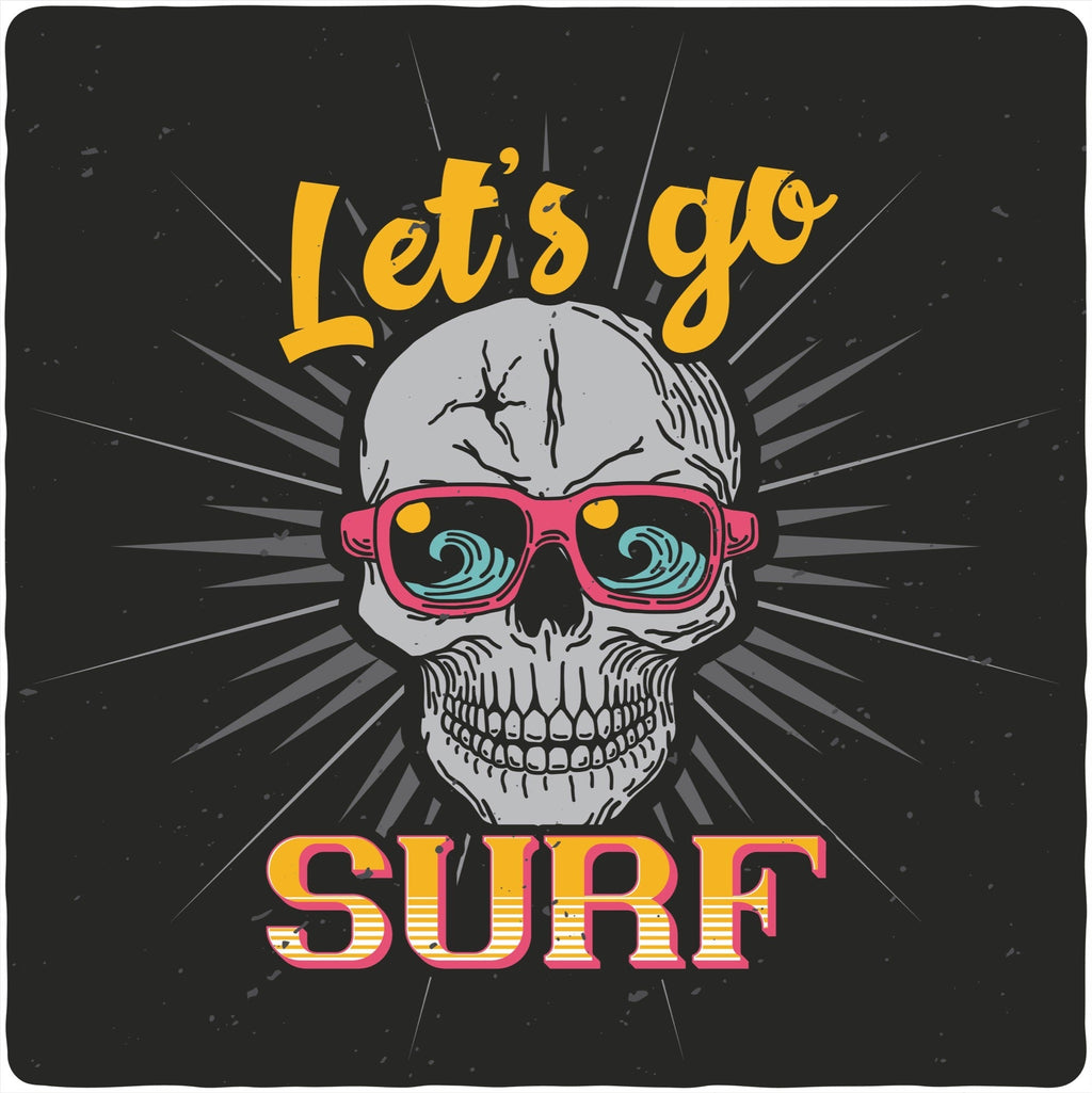Camiseta de Manga Corta con Gráfico "Let's go SURF" para Hombre de Viscosa de Bambú/Algodón Orgánico