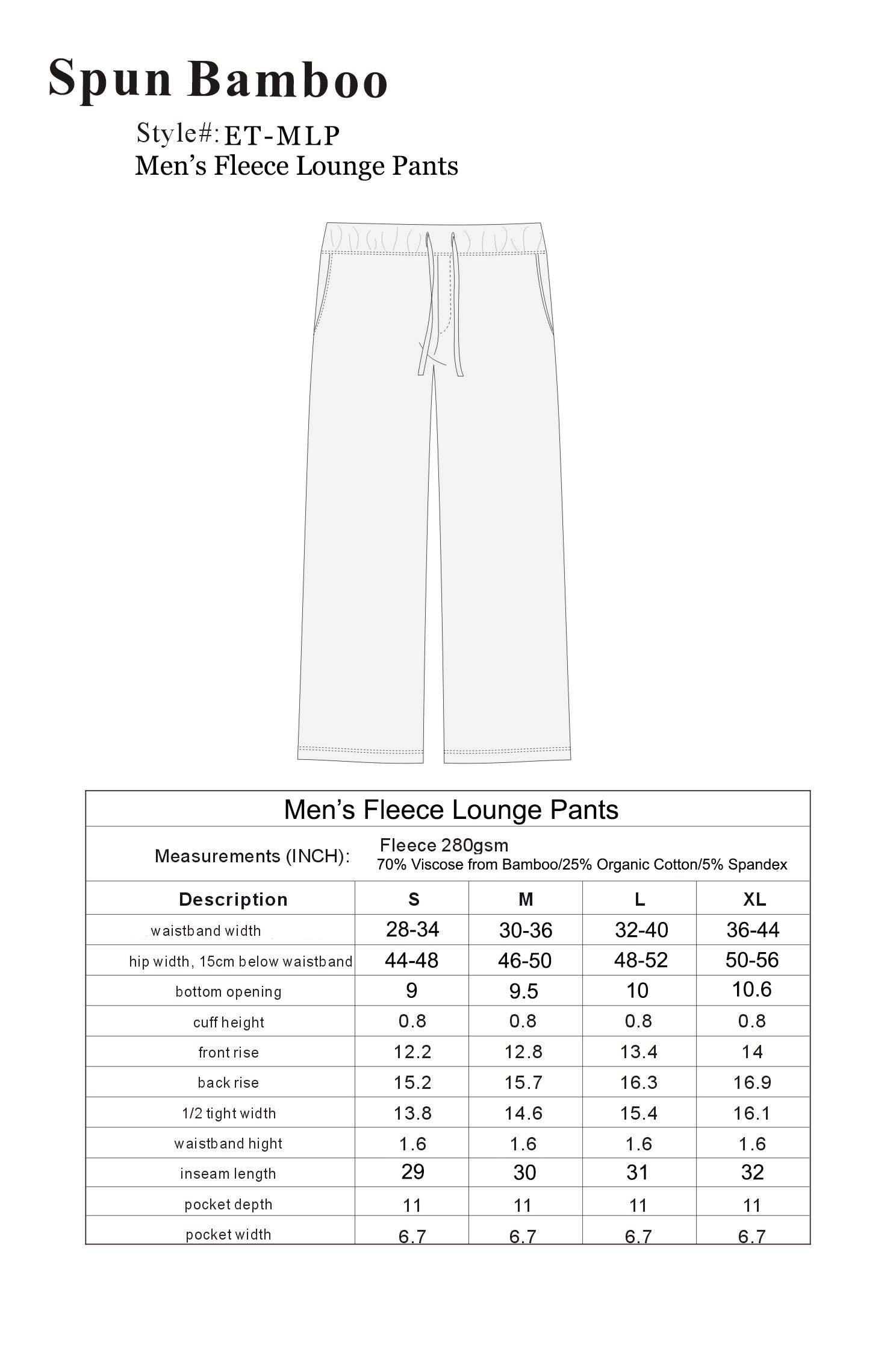Pantalones de descanso de forro polar de viscosa de bambú para hombre