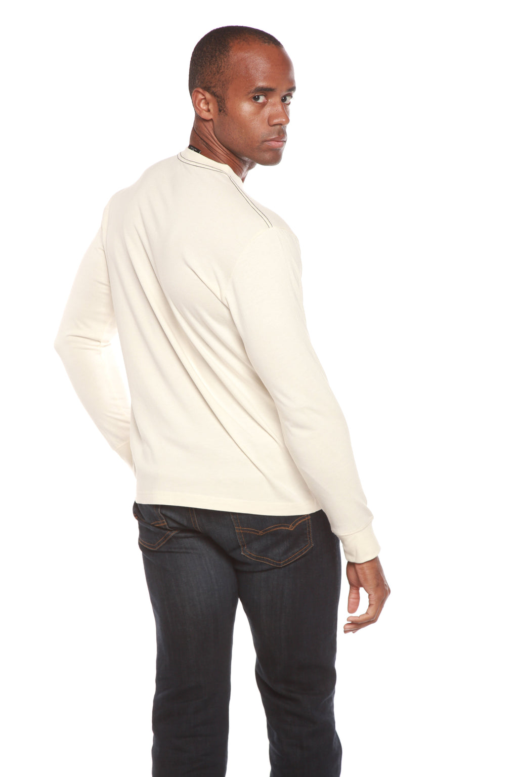 Camiseta de manga larga de viscosa de bambú/algodón orgánico estampada para hombre