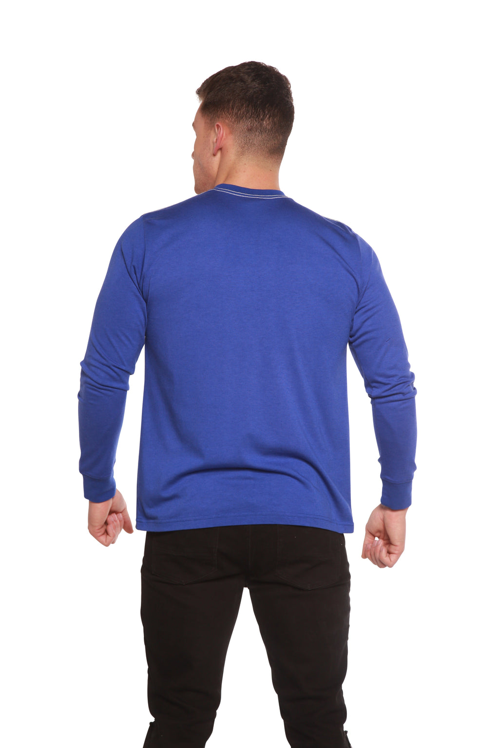 Camiseta de manga larga de viscosa de bambú/algodón orgánico estampada para hombre
