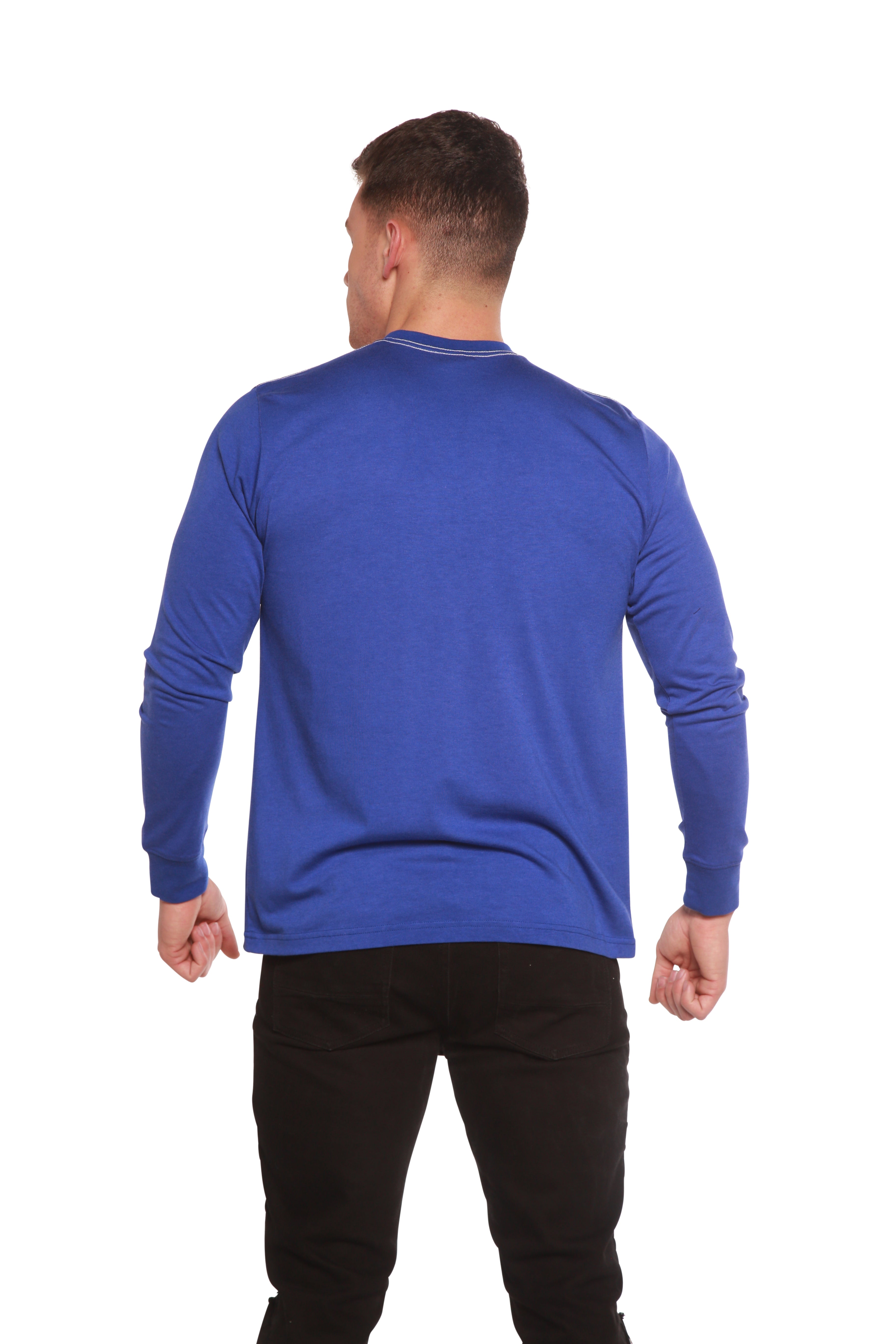 Camiseta de manga larga de viscosa de bambú/algodón orgánico estampada para hombre