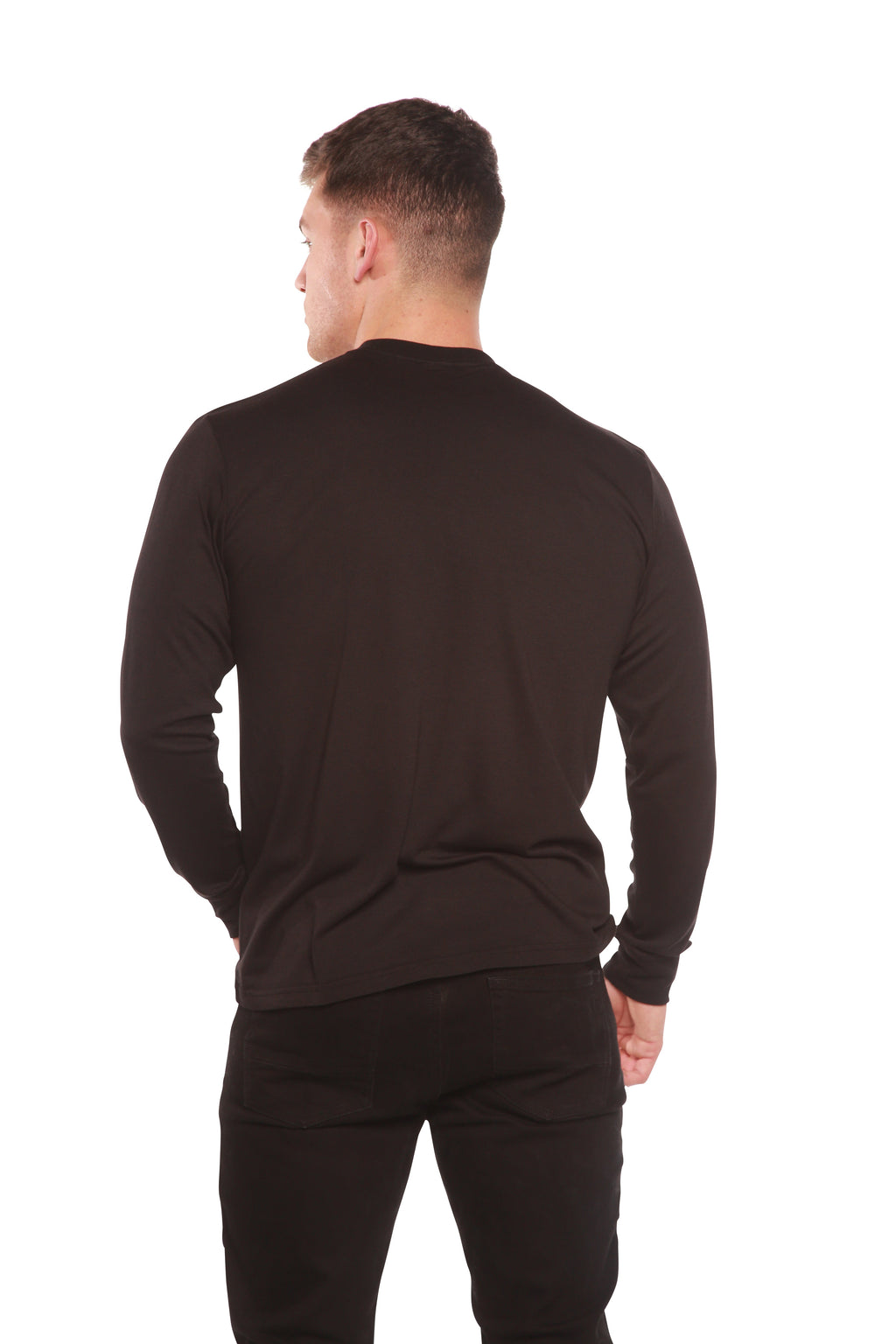 Camiseta de manga larga de viscosa de bambú/algodón orgánico estampada para hombre
