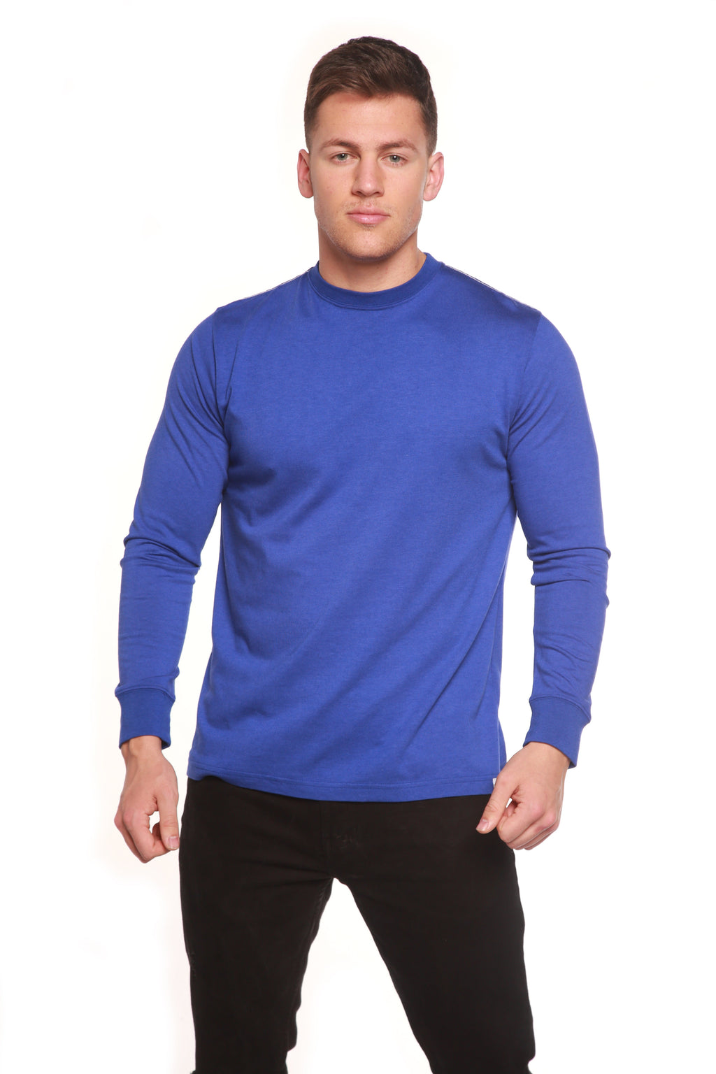 Camiseta de manga larga de viscosa de bambú/algodón orgánico estampada para hombre