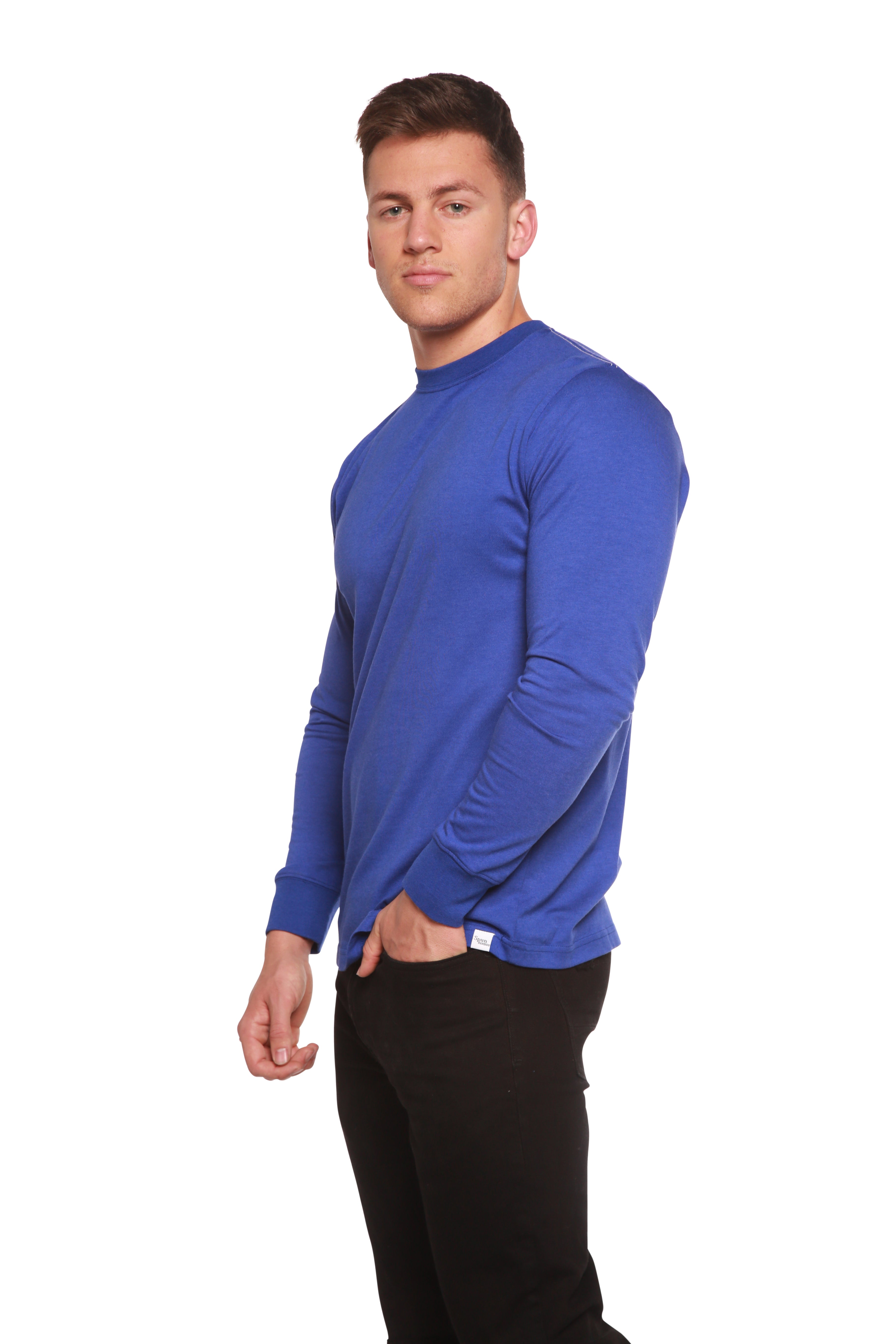 Camiseta de manga larga de viscosa de bambú/algodón orgánico estampada para hombre