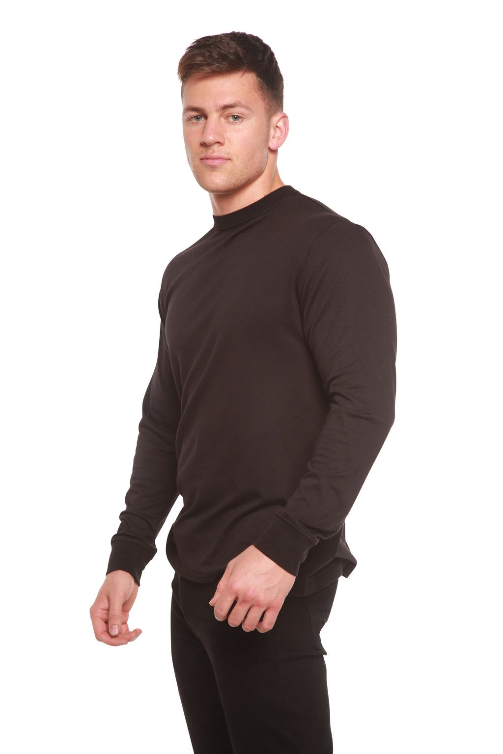 Camiseta de manga larga de viscosa de bambú/algodón orgánico estampada para hombre