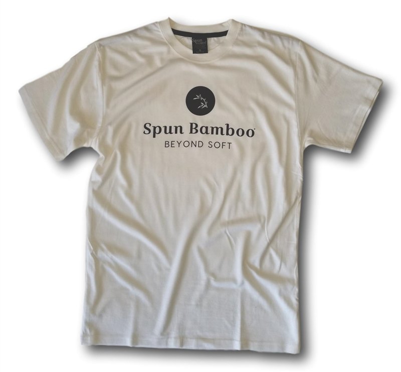 Camiseta de bambú hilado/algodón orgánico con logo para hombre