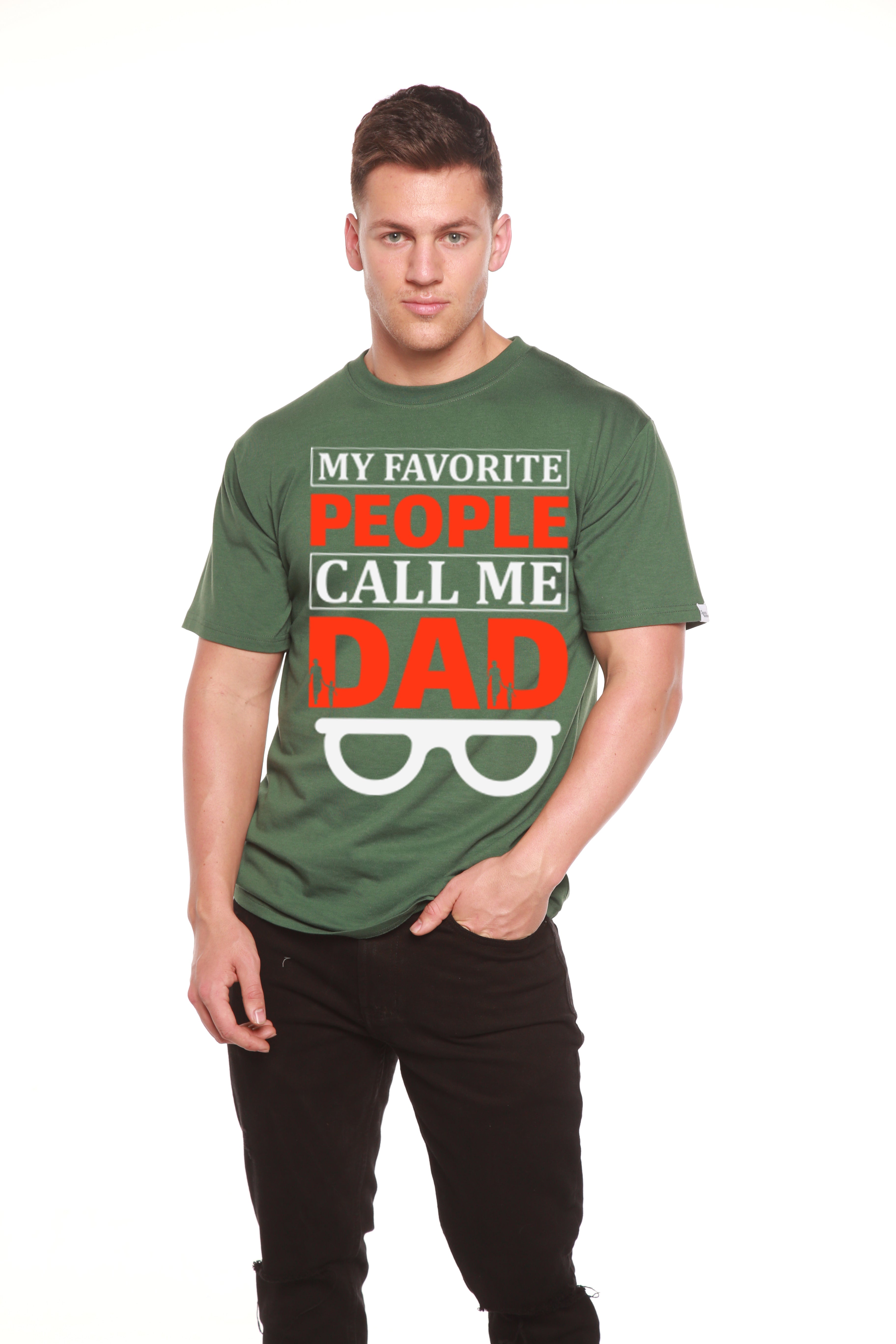 Mis personas favoritas me llaman papá, camiseta gráfica de manga corta de viscosa de bambú/algodón orgánico para hombre