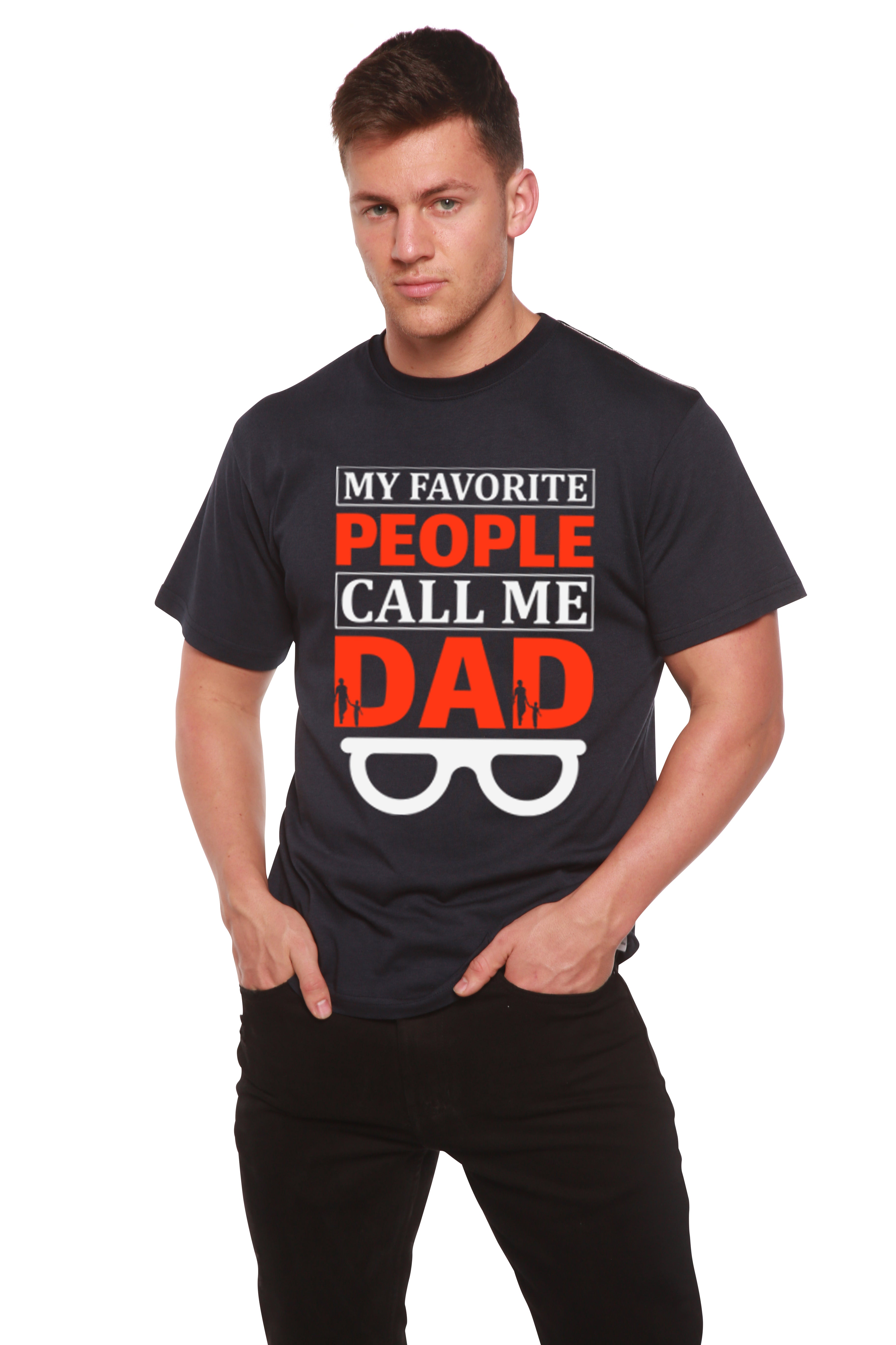Mis personas favoritas me llaman papá, camiseta gráfica de manga corta de viscosa de bambú/algodón orgánico para hombre