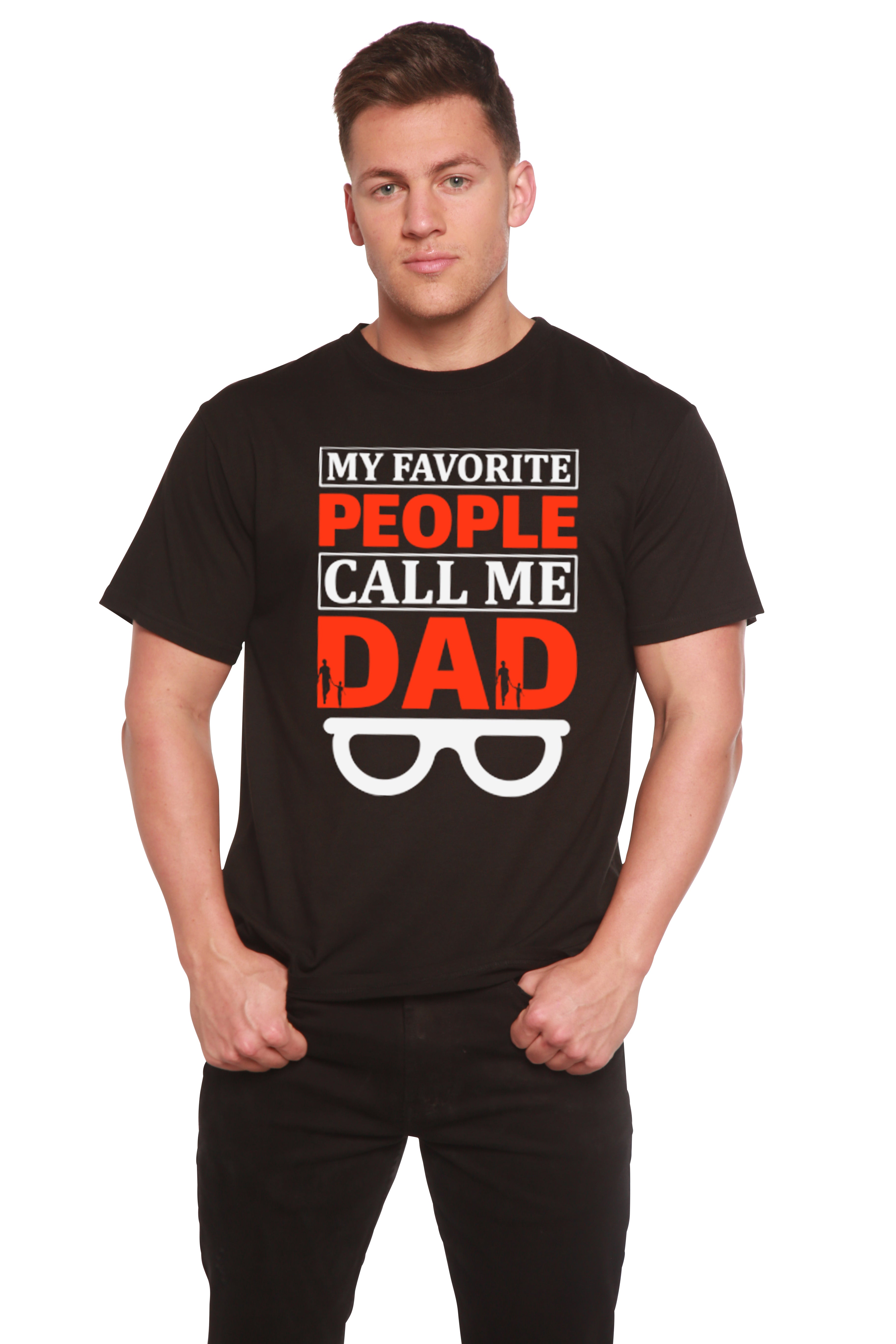 Mis personas favoritas me llaman papá, camiseta gráfica de manga corta de viscosa de bambú/algodón orgánico para hombre